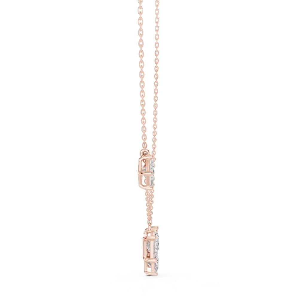 silver Dainty Diamond Cluster Pendant