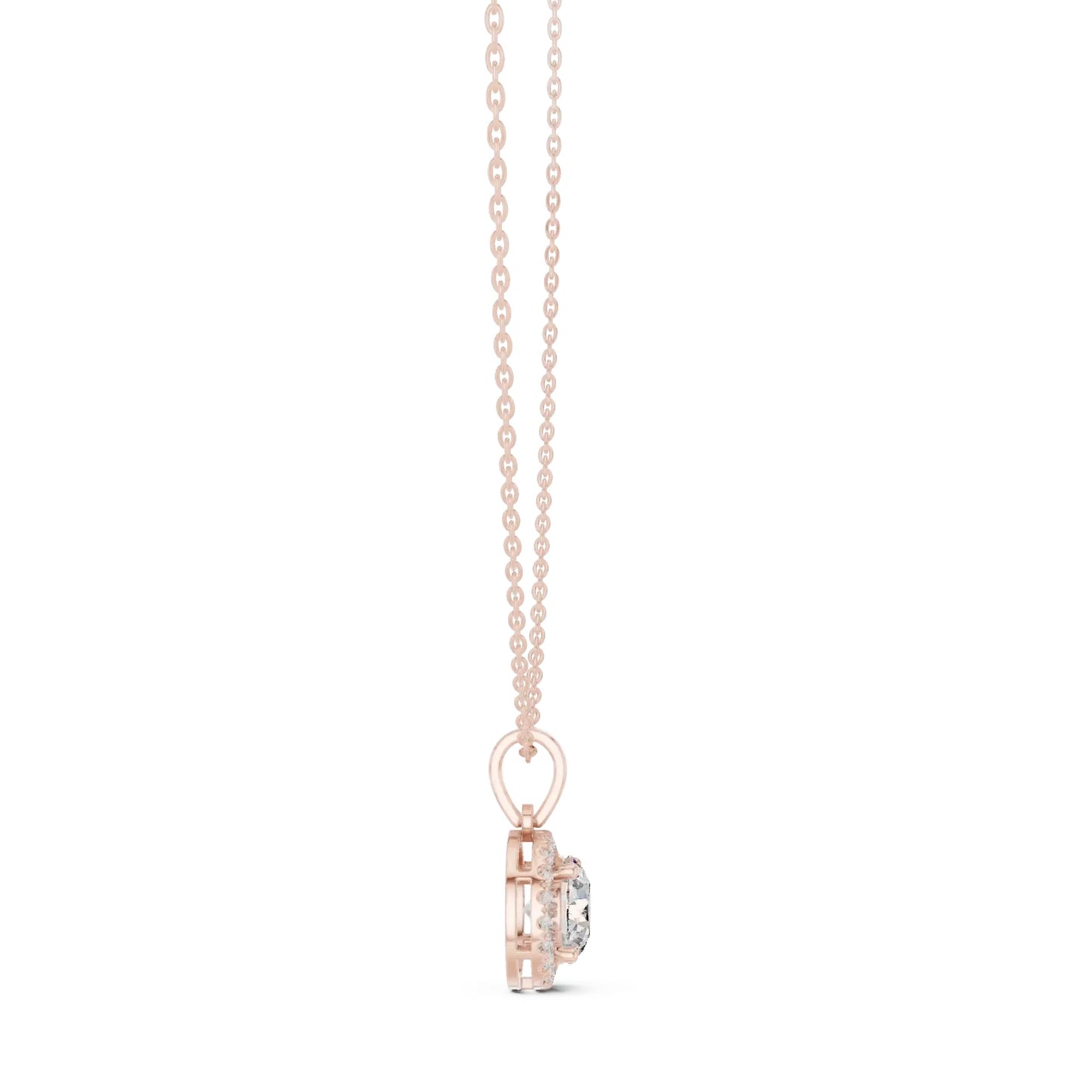 silver Minimal Luxe Halo Pendant