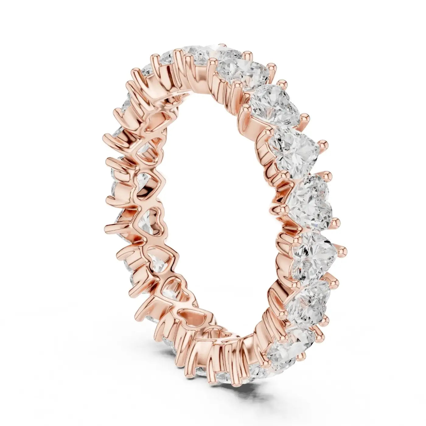 silver Love Heart Diamond Ring