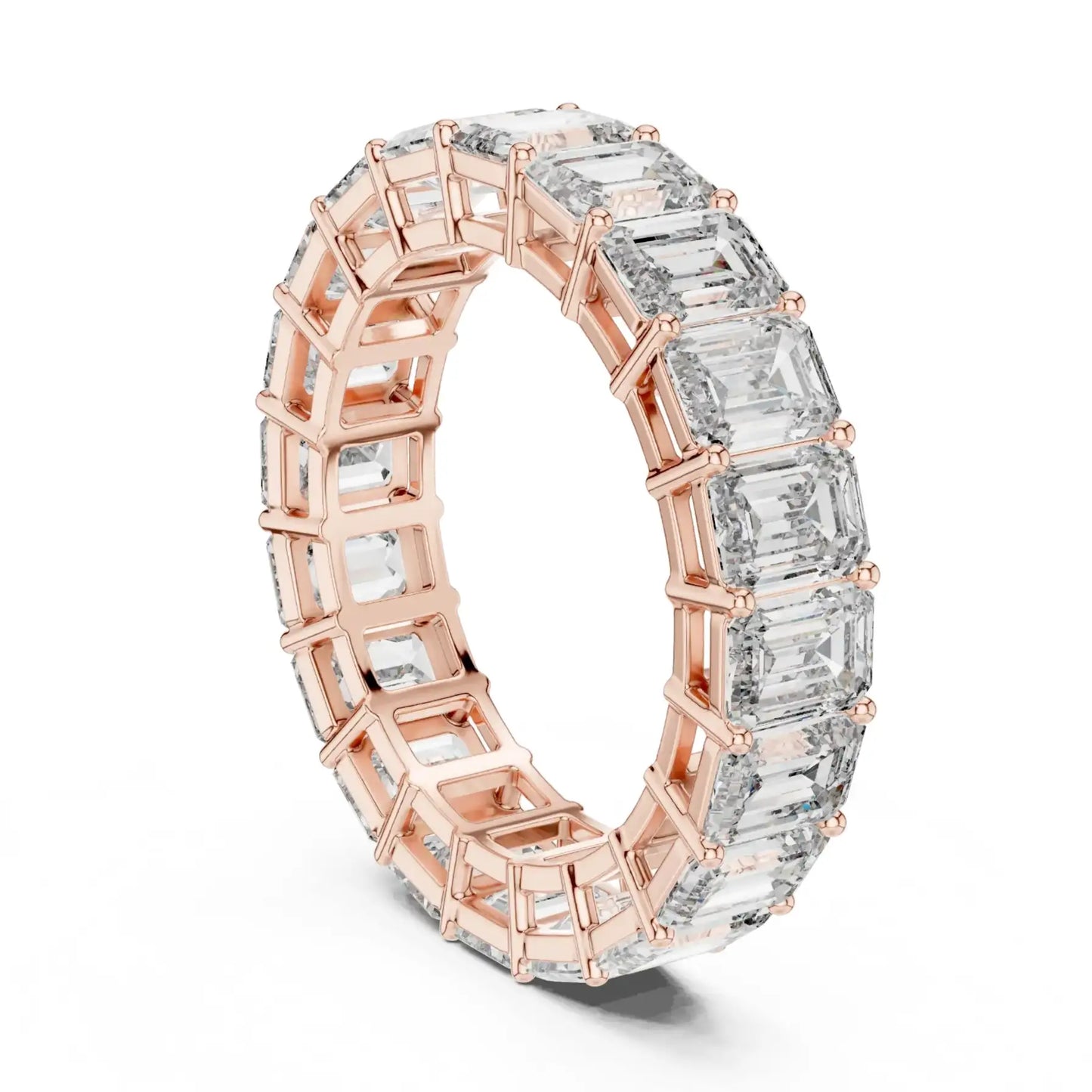 silver Emerald Diamond Band