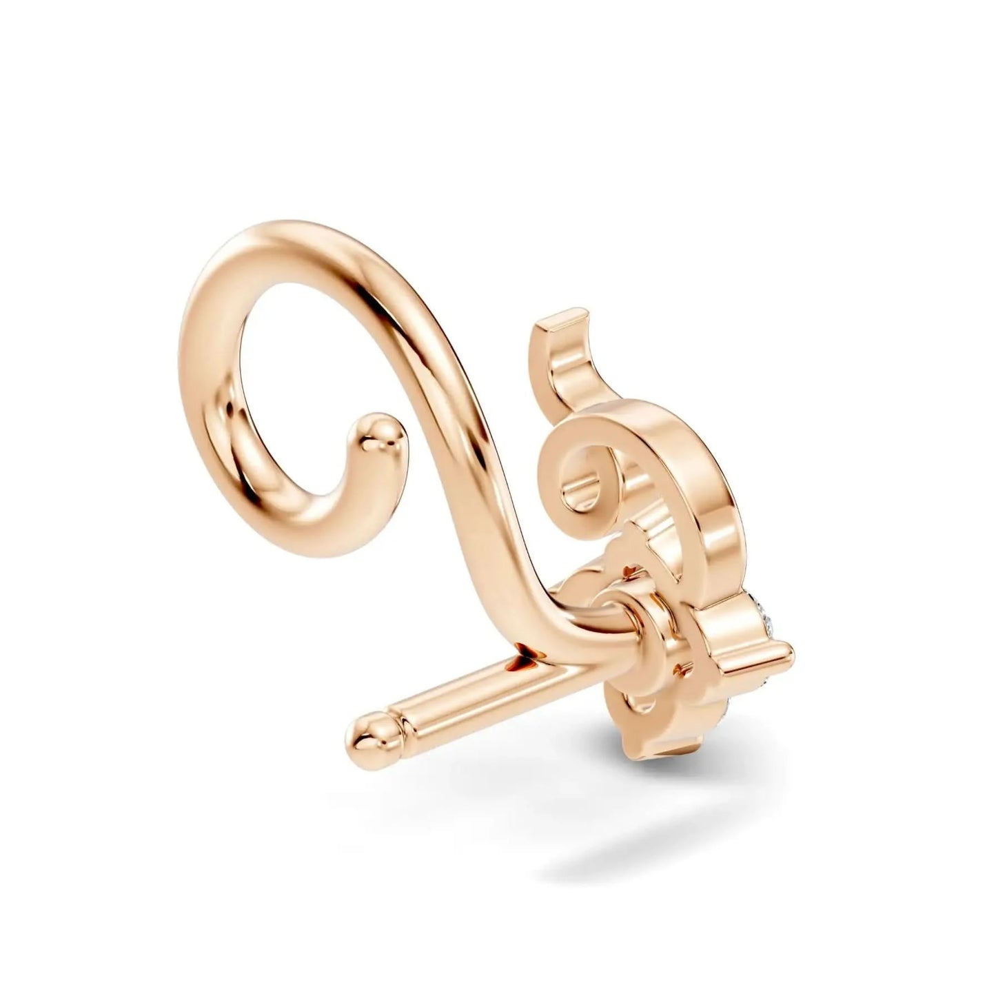 silver Petal Shine Drop Nose Pin