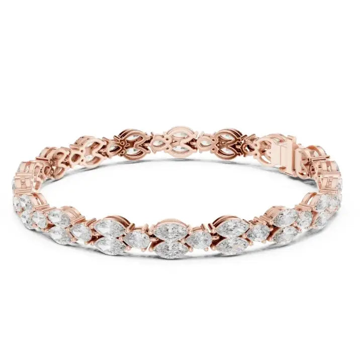 silver Diamond Bloom Bracelet