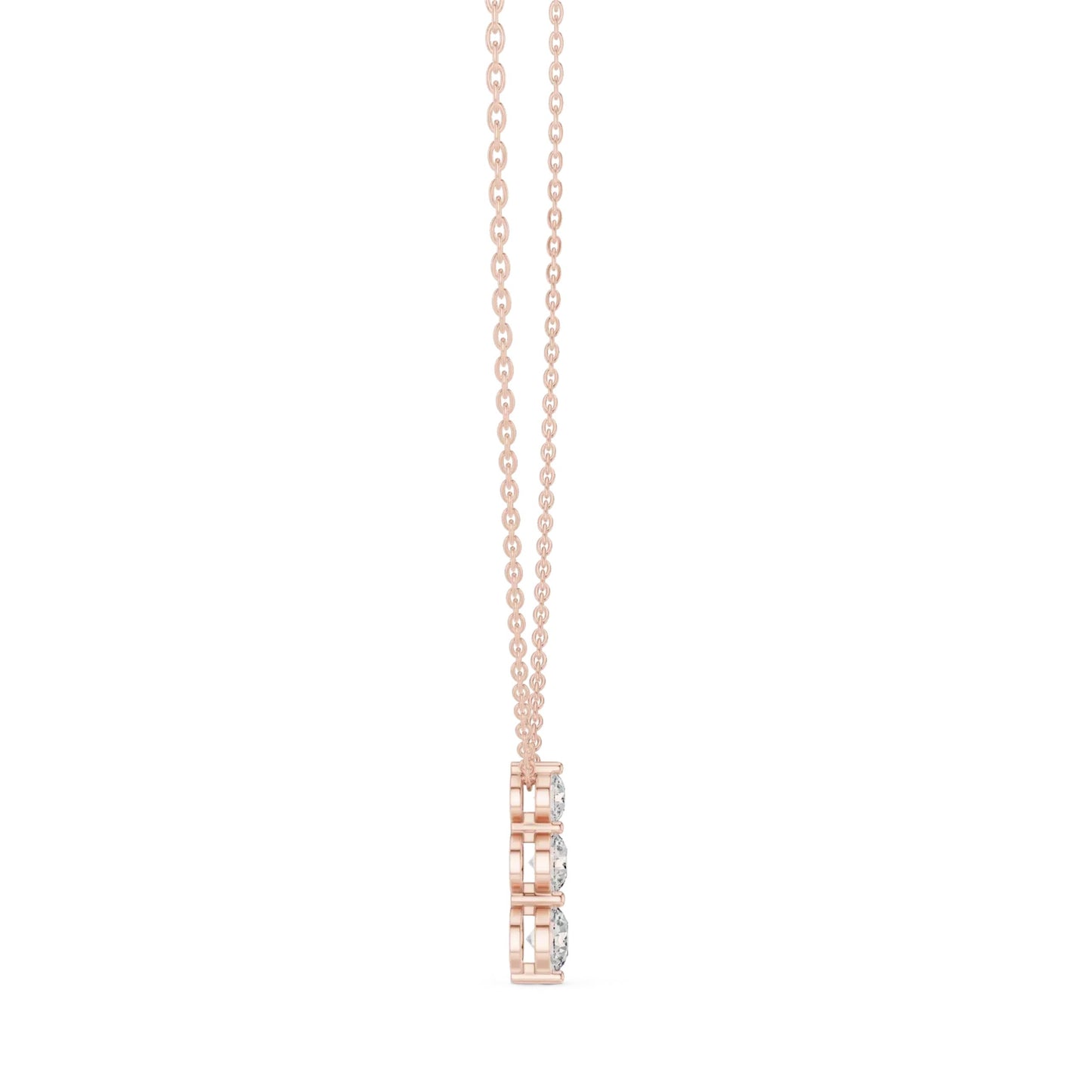 silver Triple Sparkle Drop Pendant