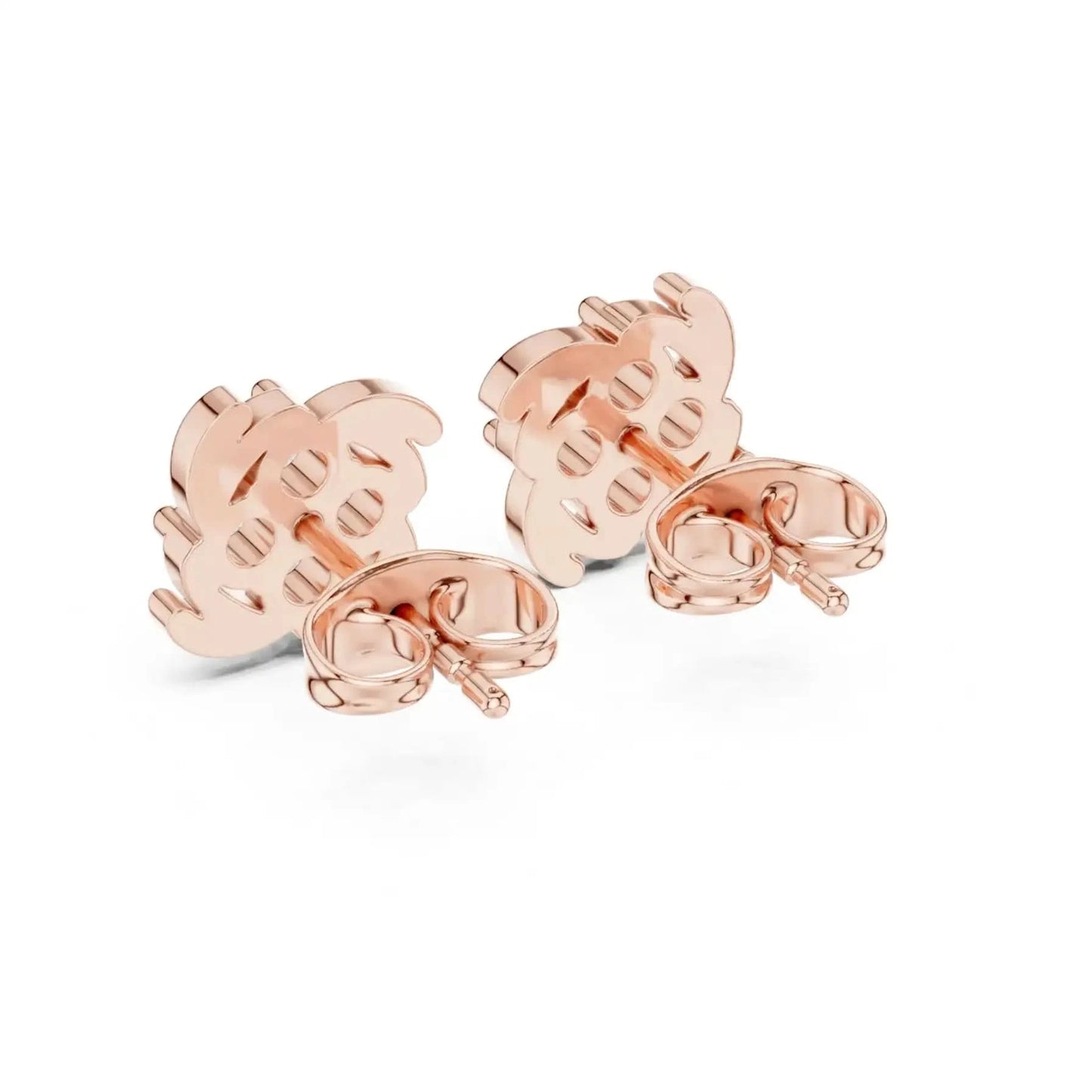 silver Classic Floral Sparkle Studs