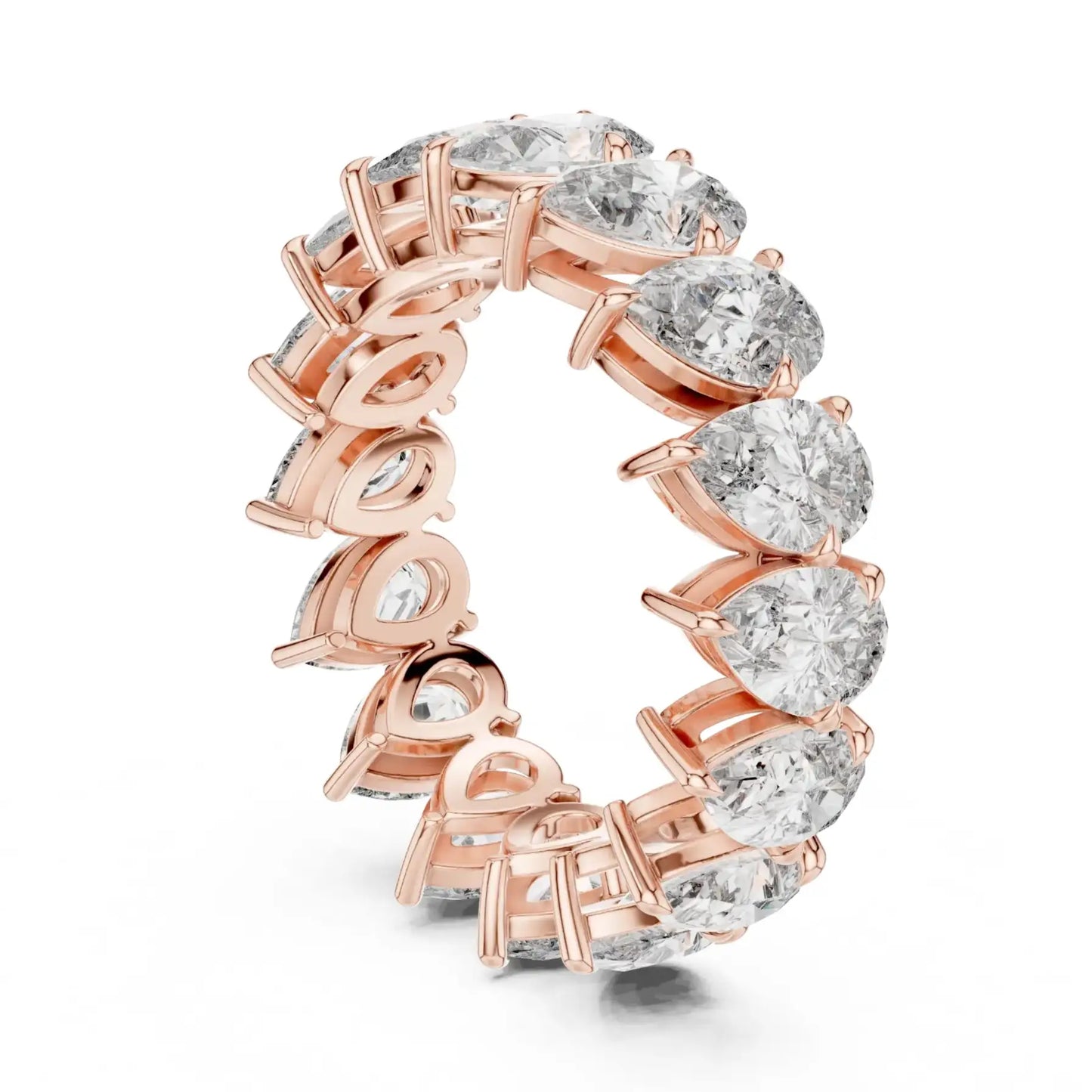 silver Luxury Heart Diamond Band