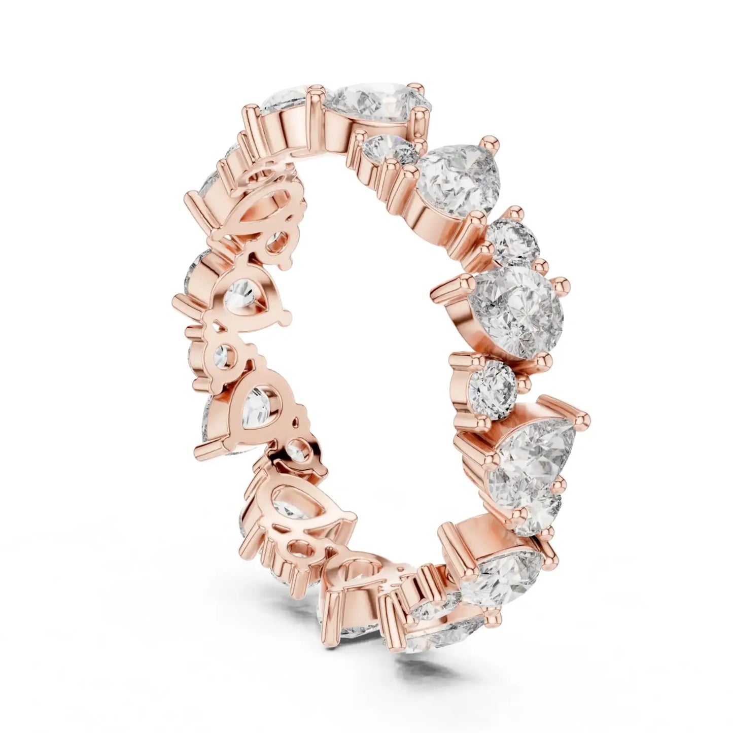 silver Luxury Diamond Link Ring