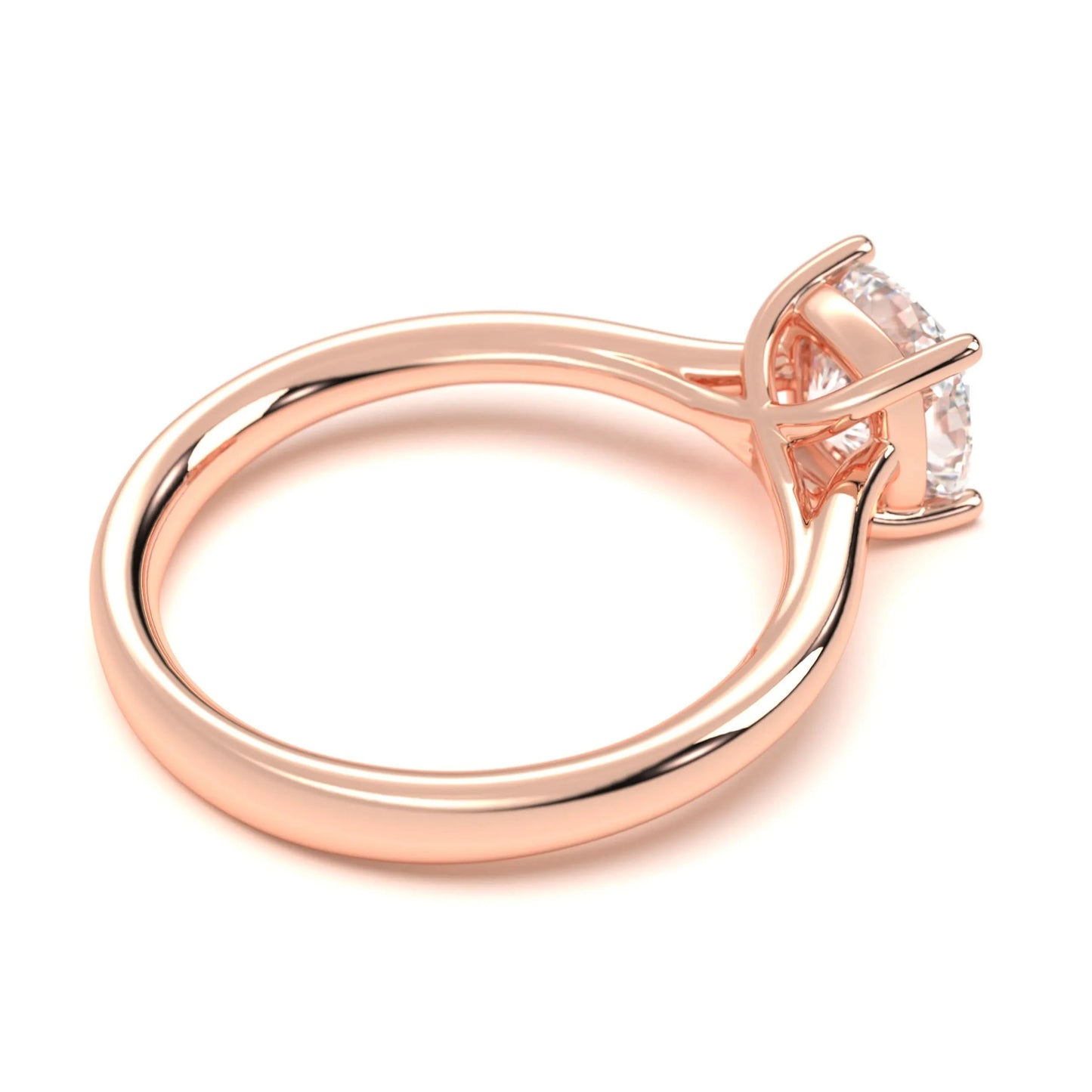 Modern silver Cushion Solitaire Band