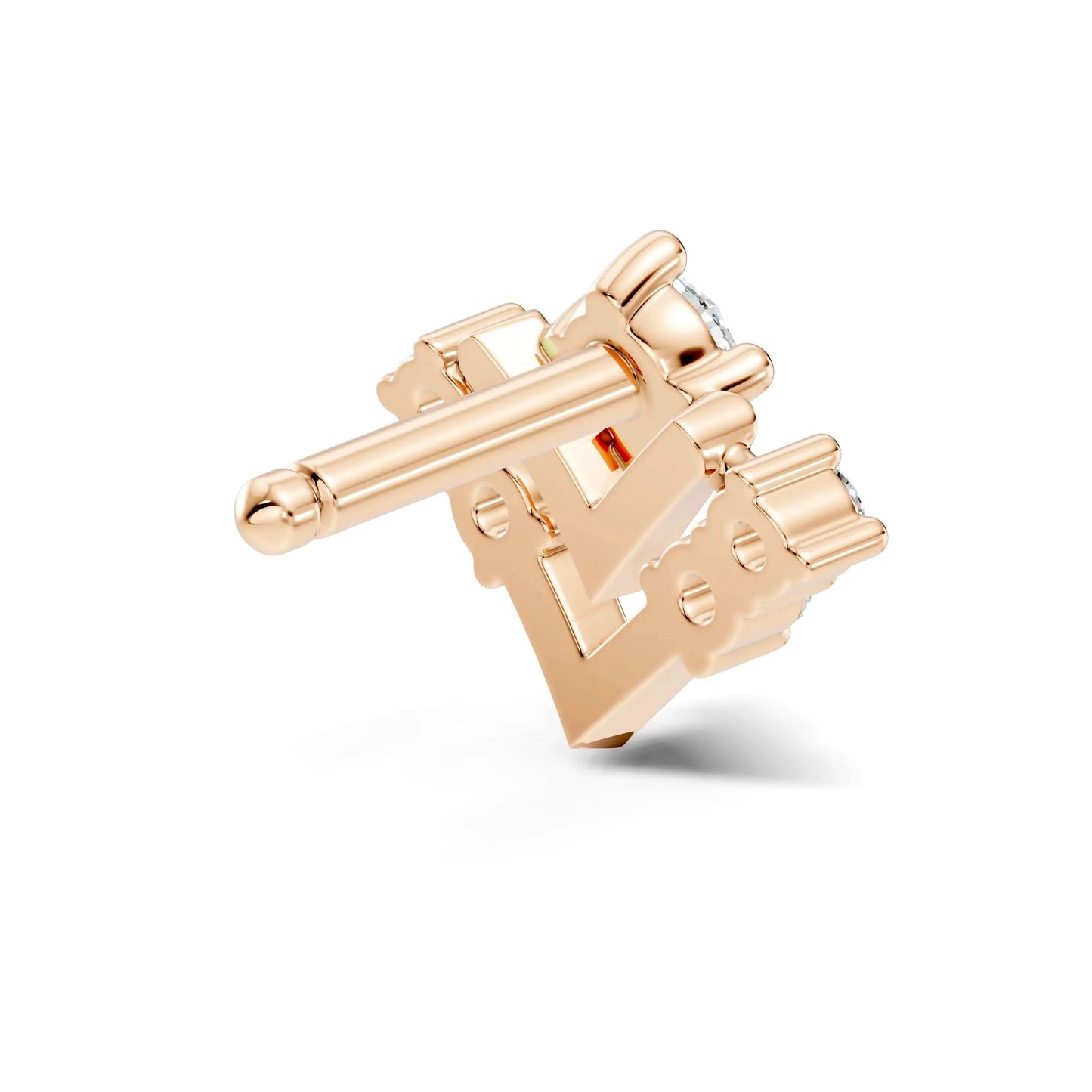 silver V-Glow Diamond Nose Pin