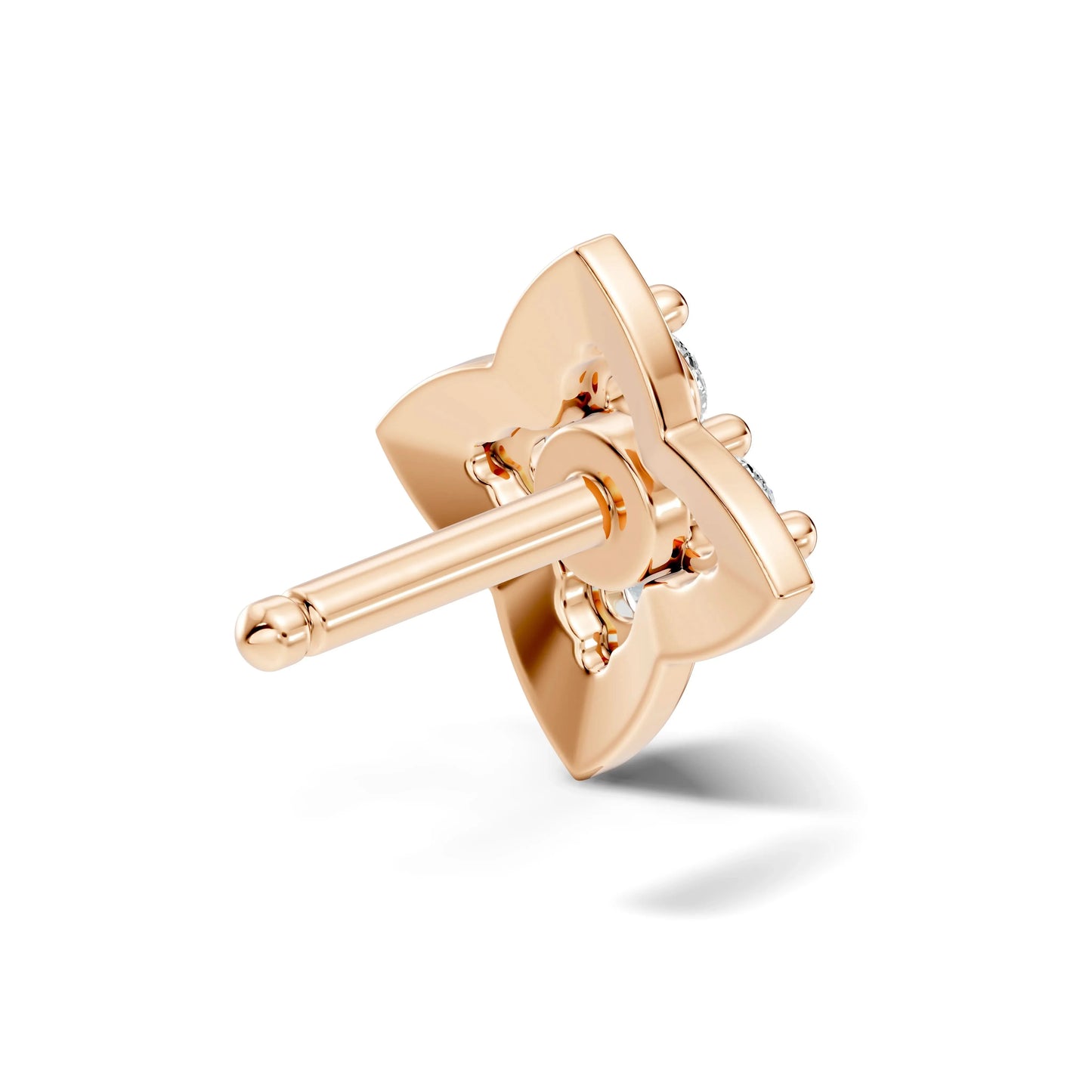 silver Floral Spark Nose Pin