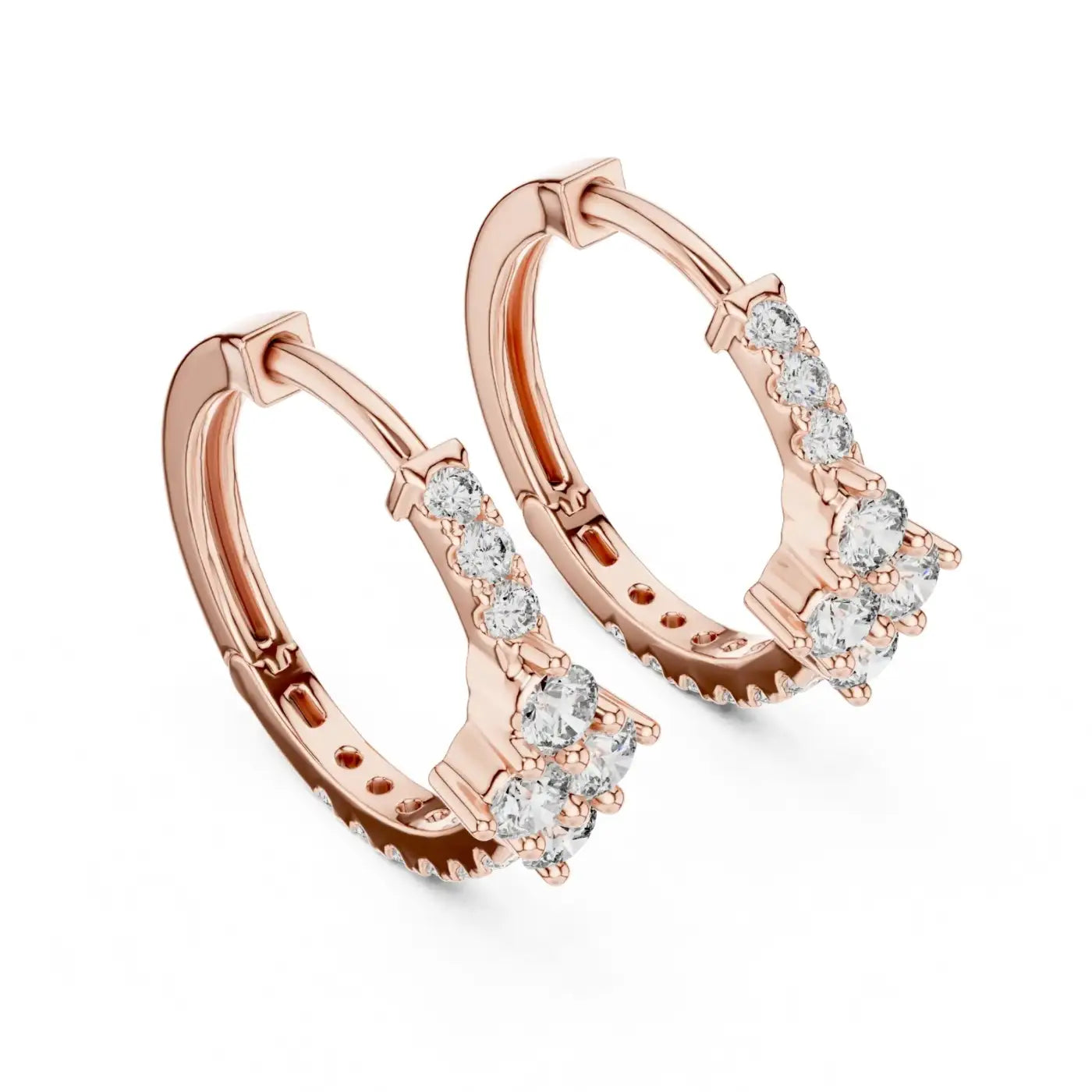 silver Sparkling Flower Studs