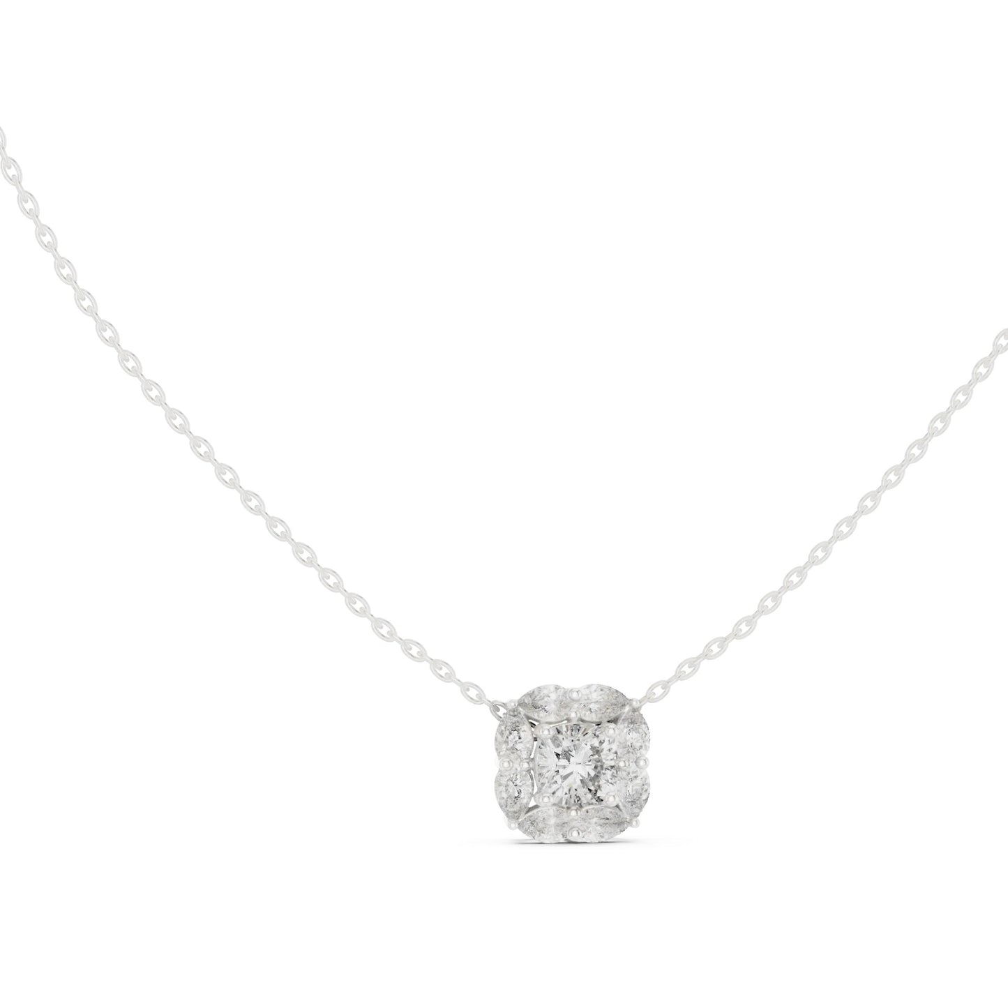 silver Diamond Glow Pendant