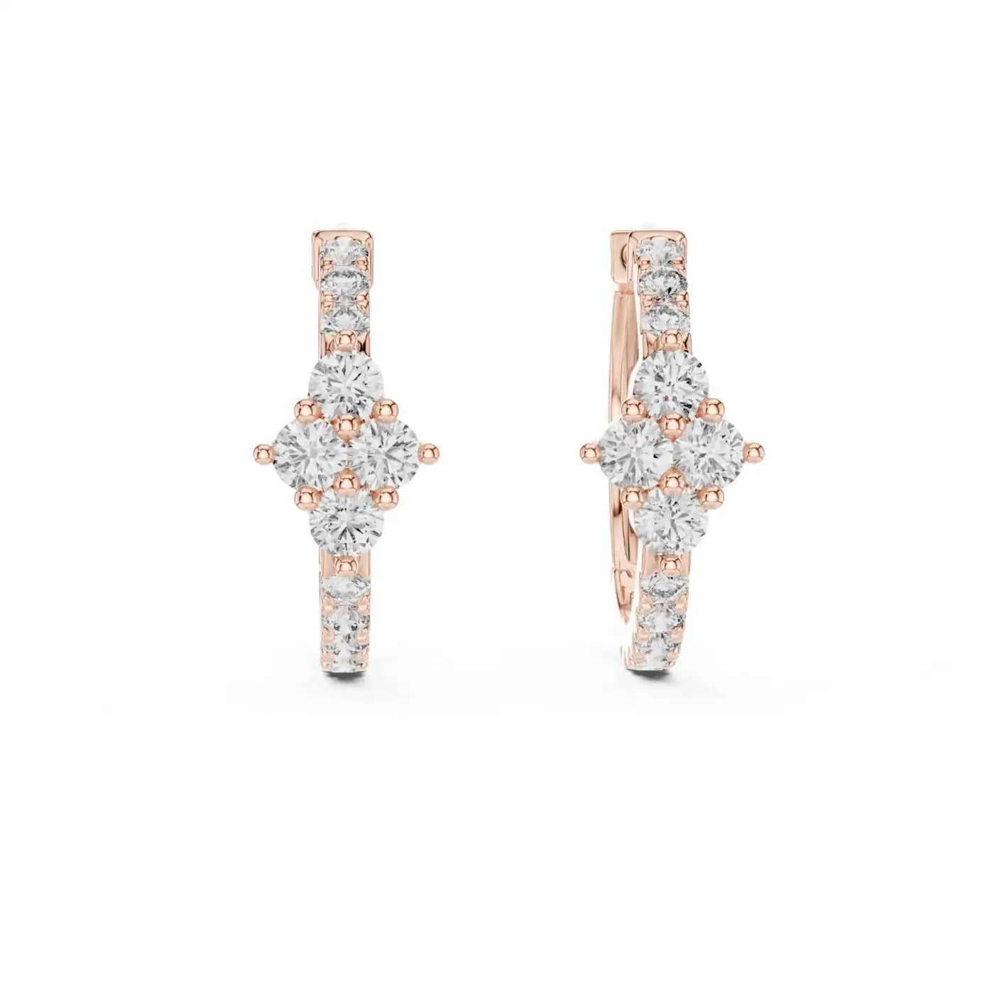 silver Sparkling Flower Studs