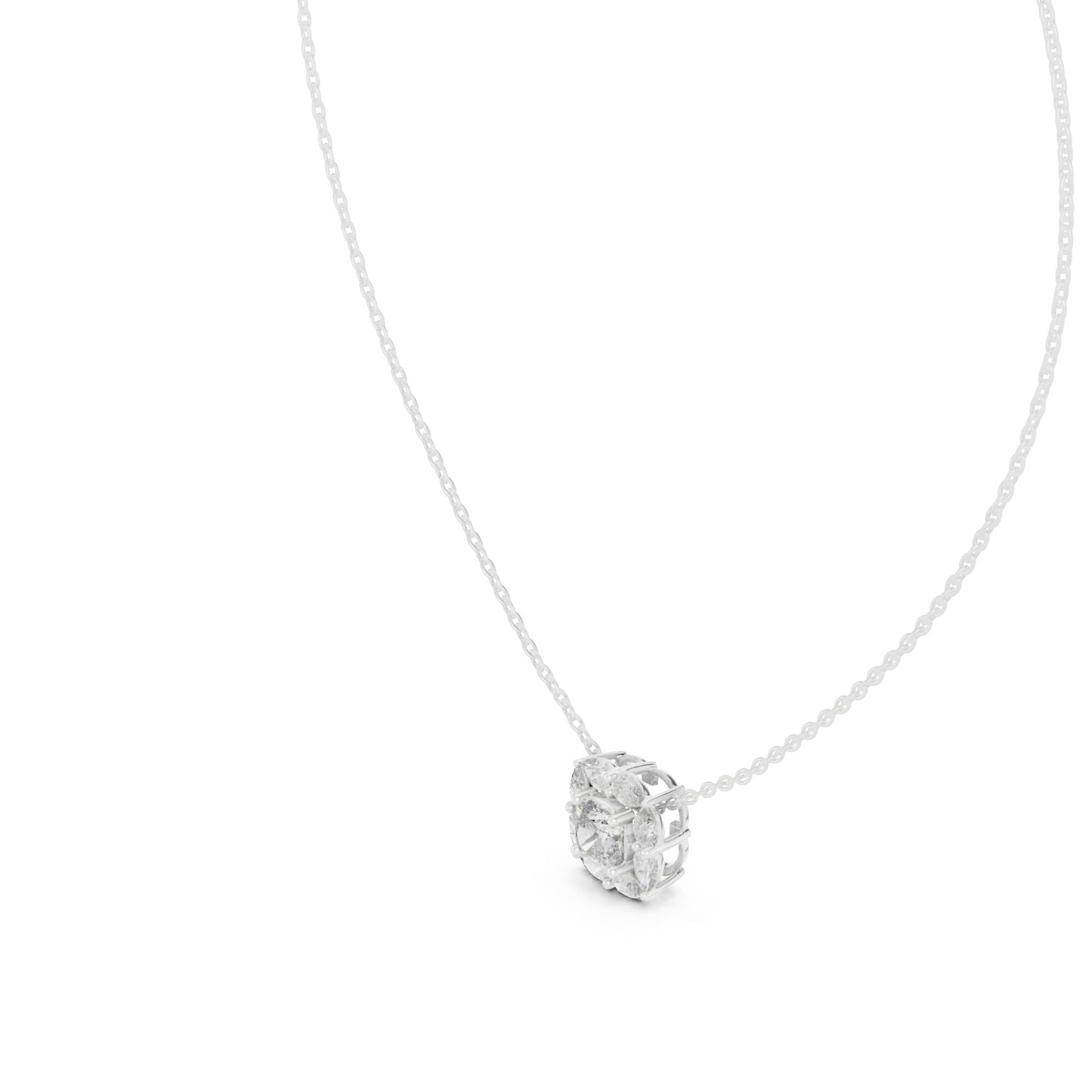 silver Diamond Glow Pendant