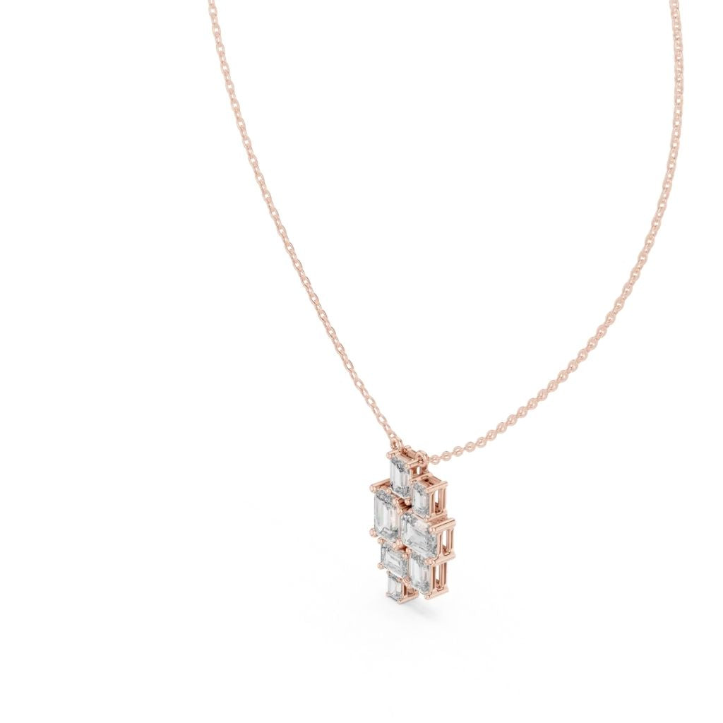 silver Geometric Crystal Pendant