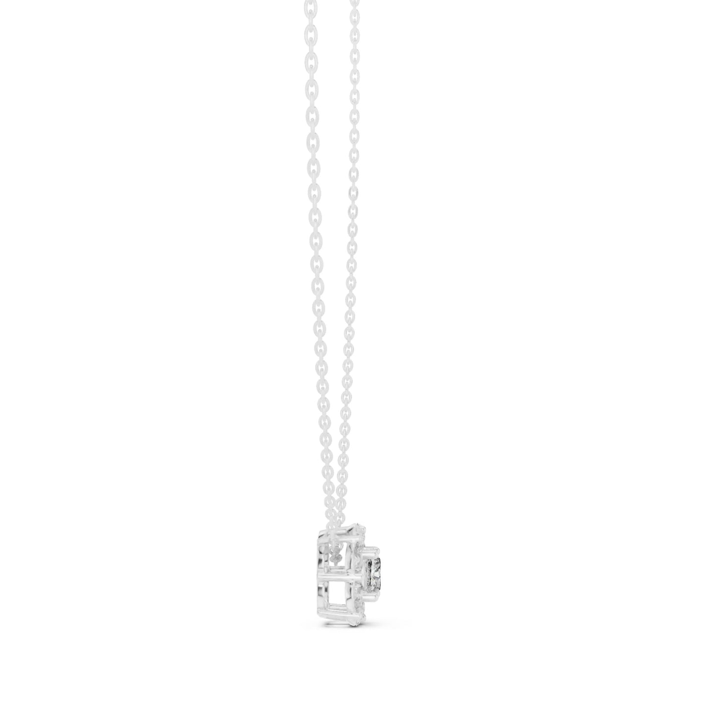 silver Diamond Glow Pendant