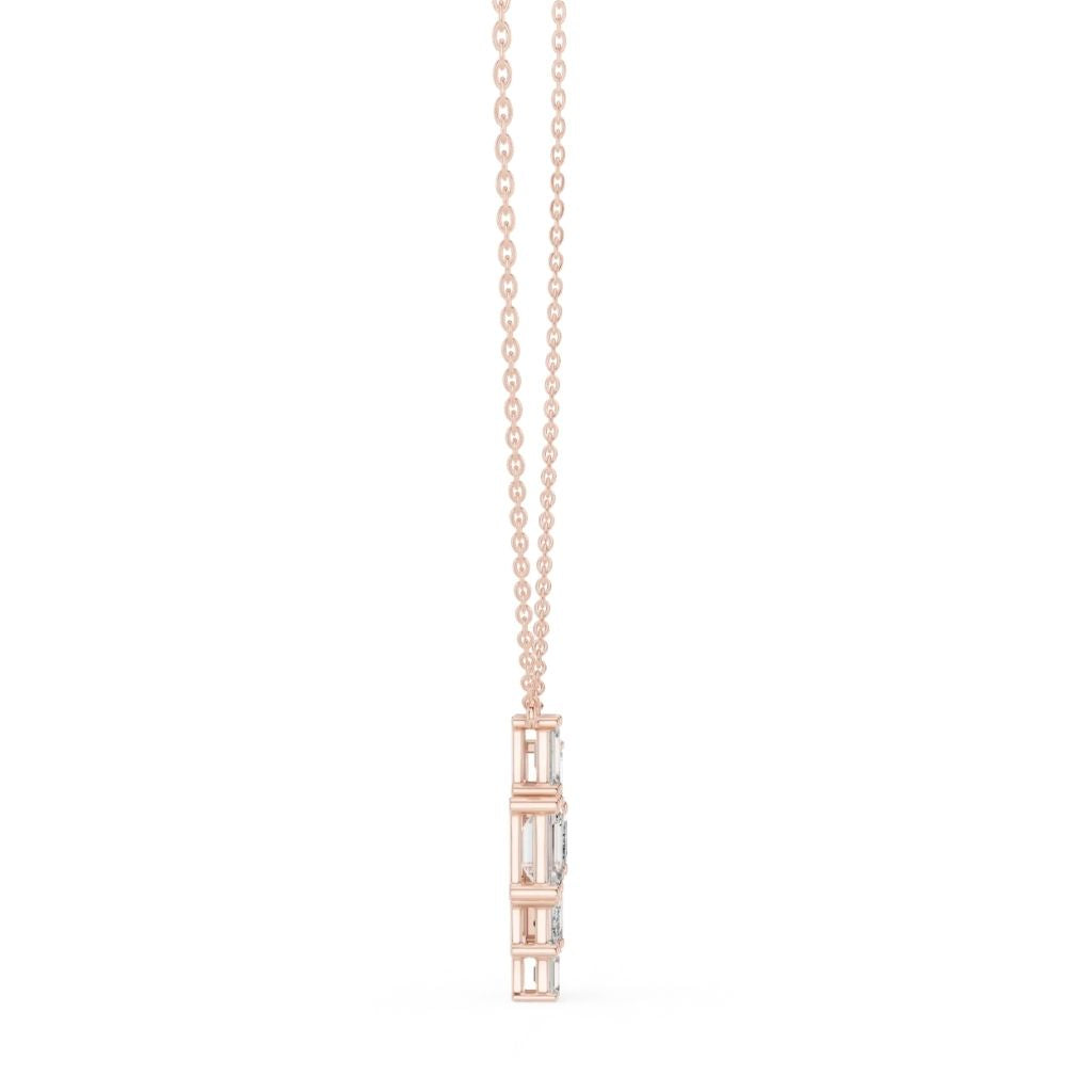 silver Geometric Crystal Pendant
