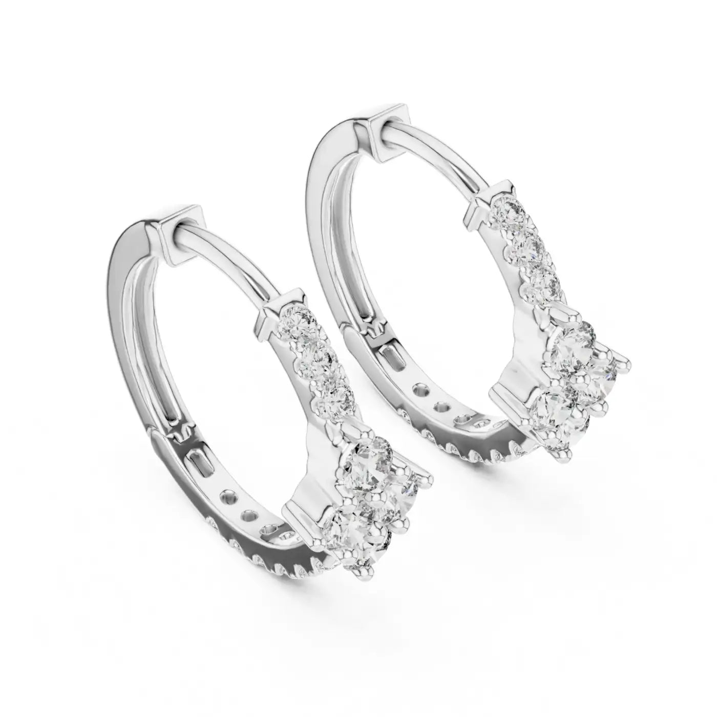 silver Sparkling Flower Studs