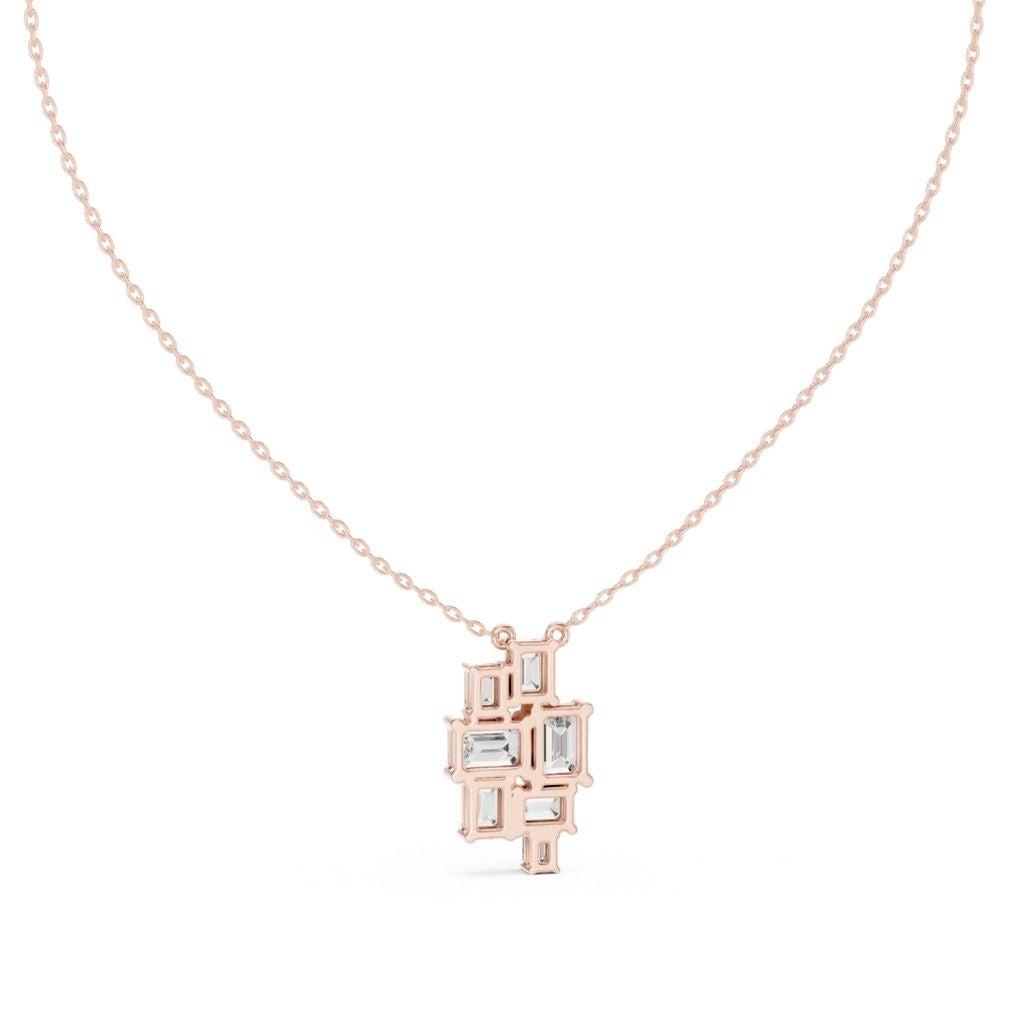silver Geometric Crystal Pendant