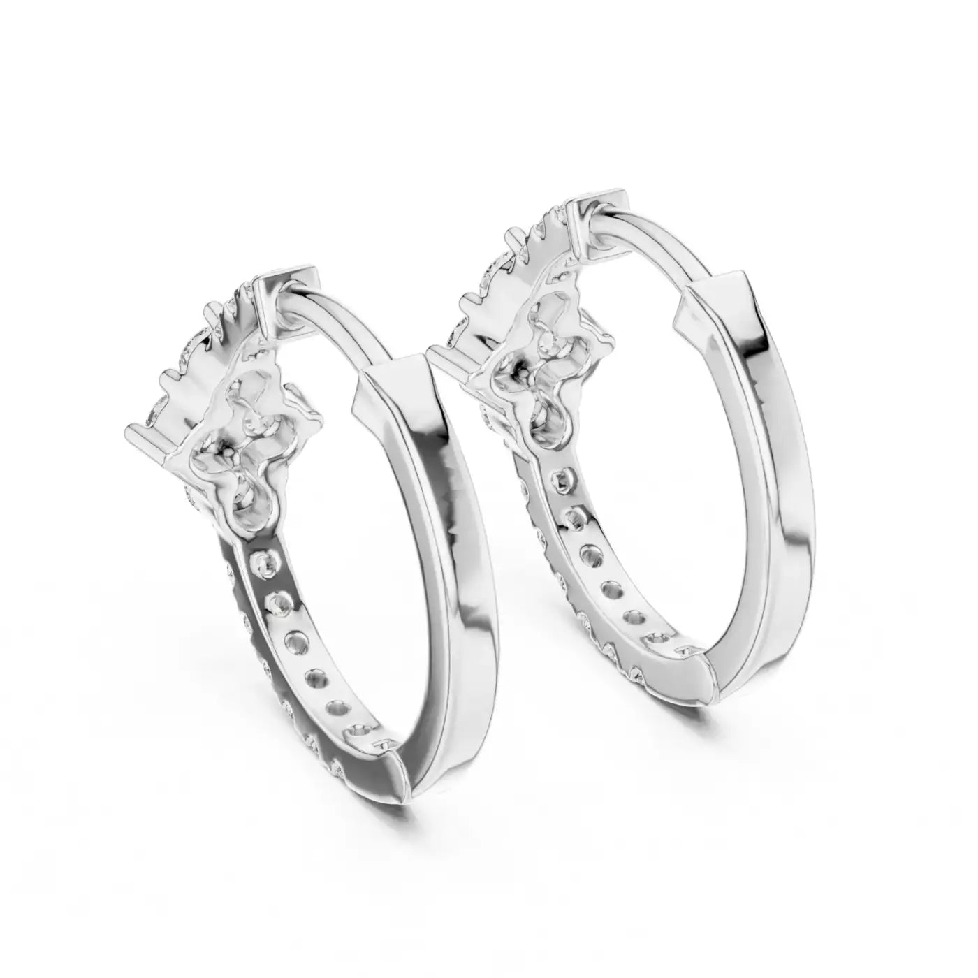 silver Sparkling Flower Studs