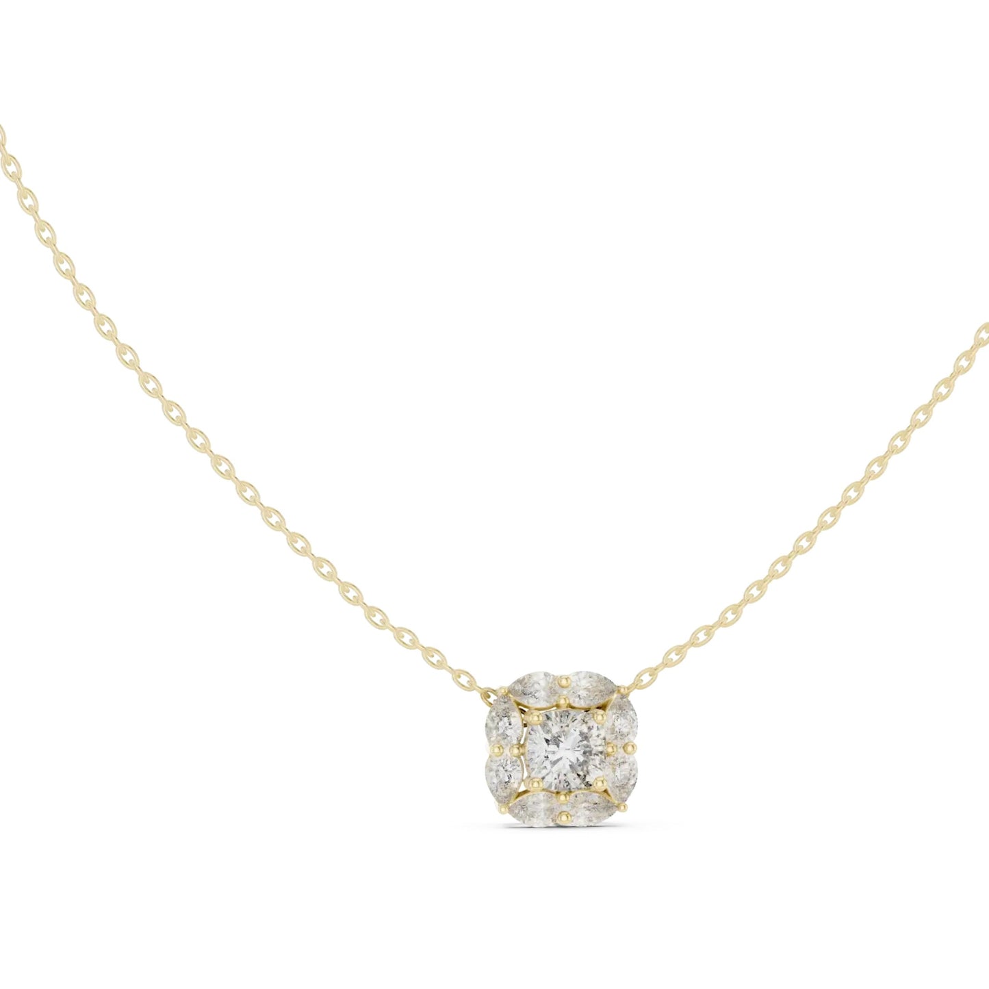 silver Diamond Glow Pendant
