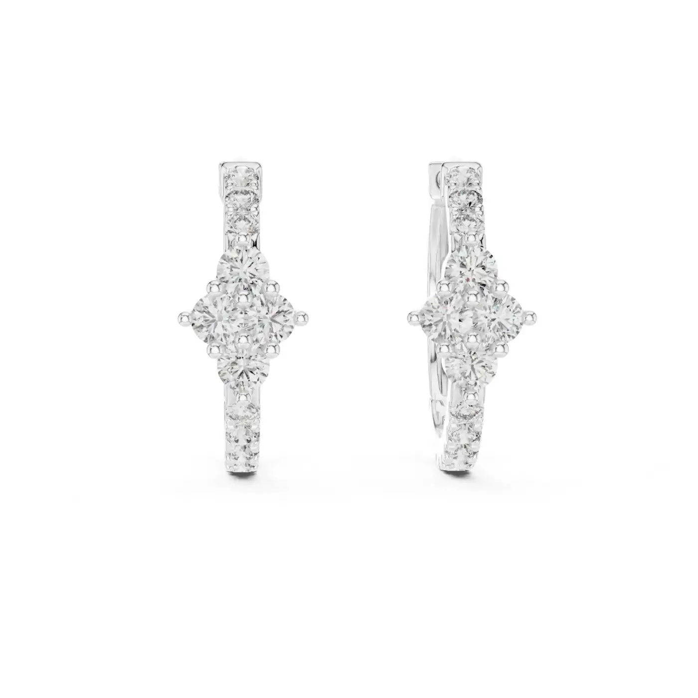 silver Sparkling Flower Studs