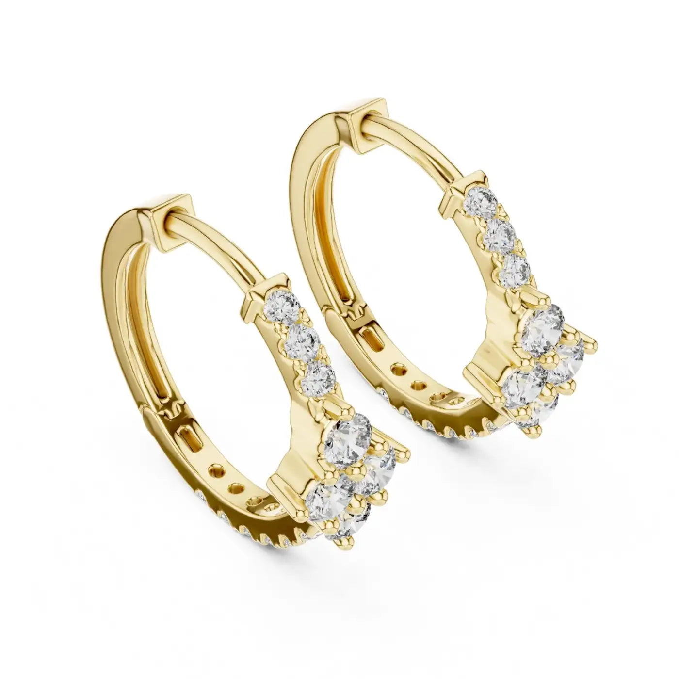 silver Sparkling Flower Studs