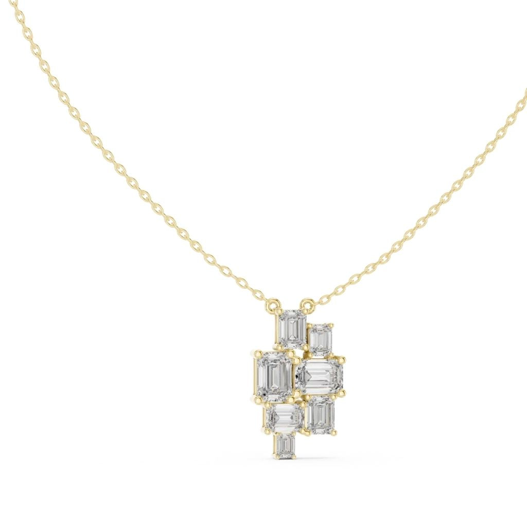 silver Geometric Crystal Pendant