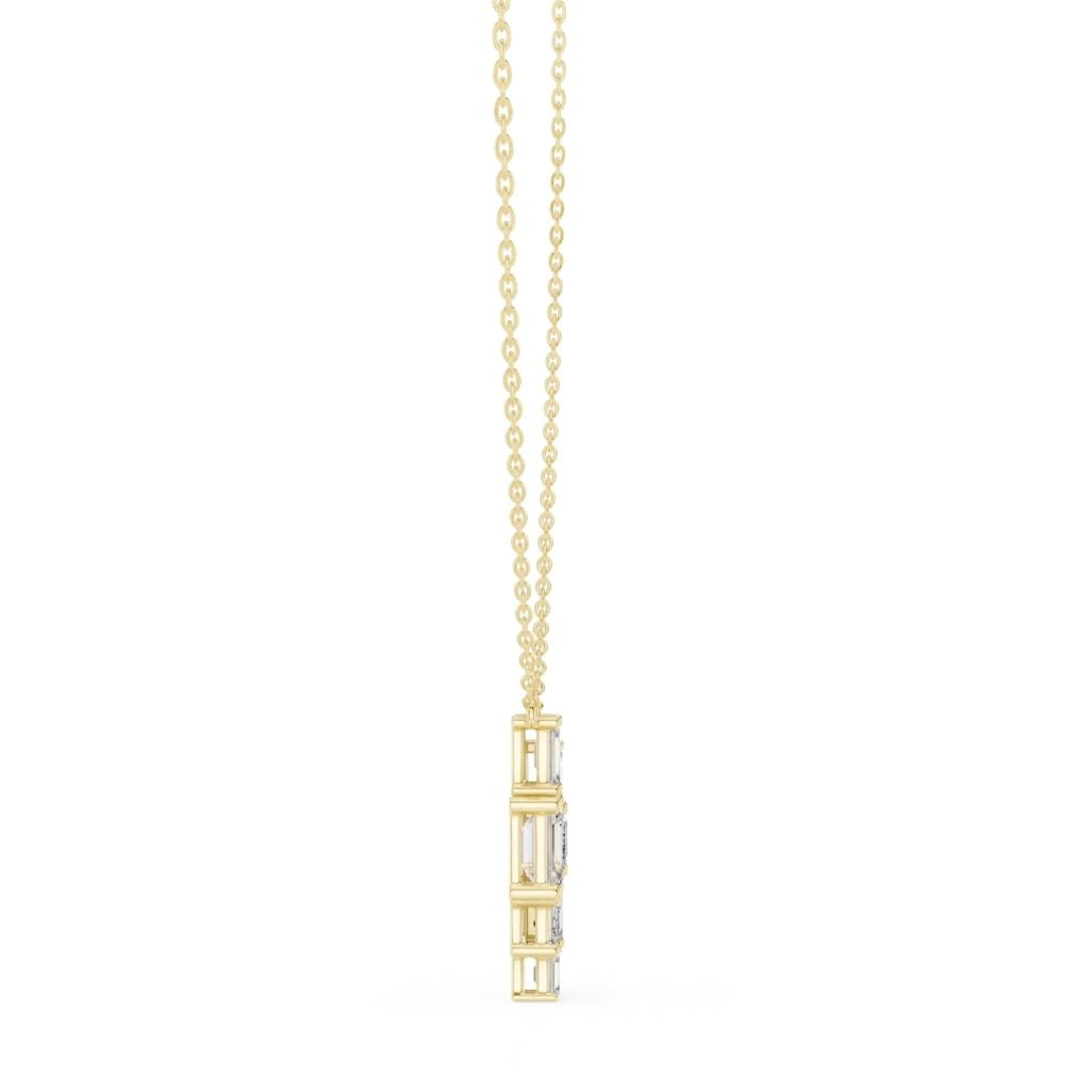 silver Geometric Crystal Pendant