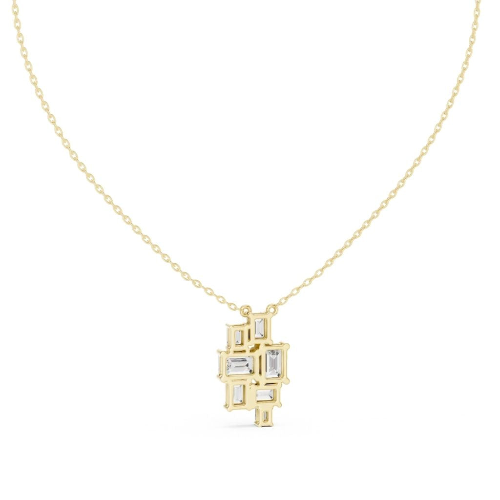 silver Geometric Crystal Pendant