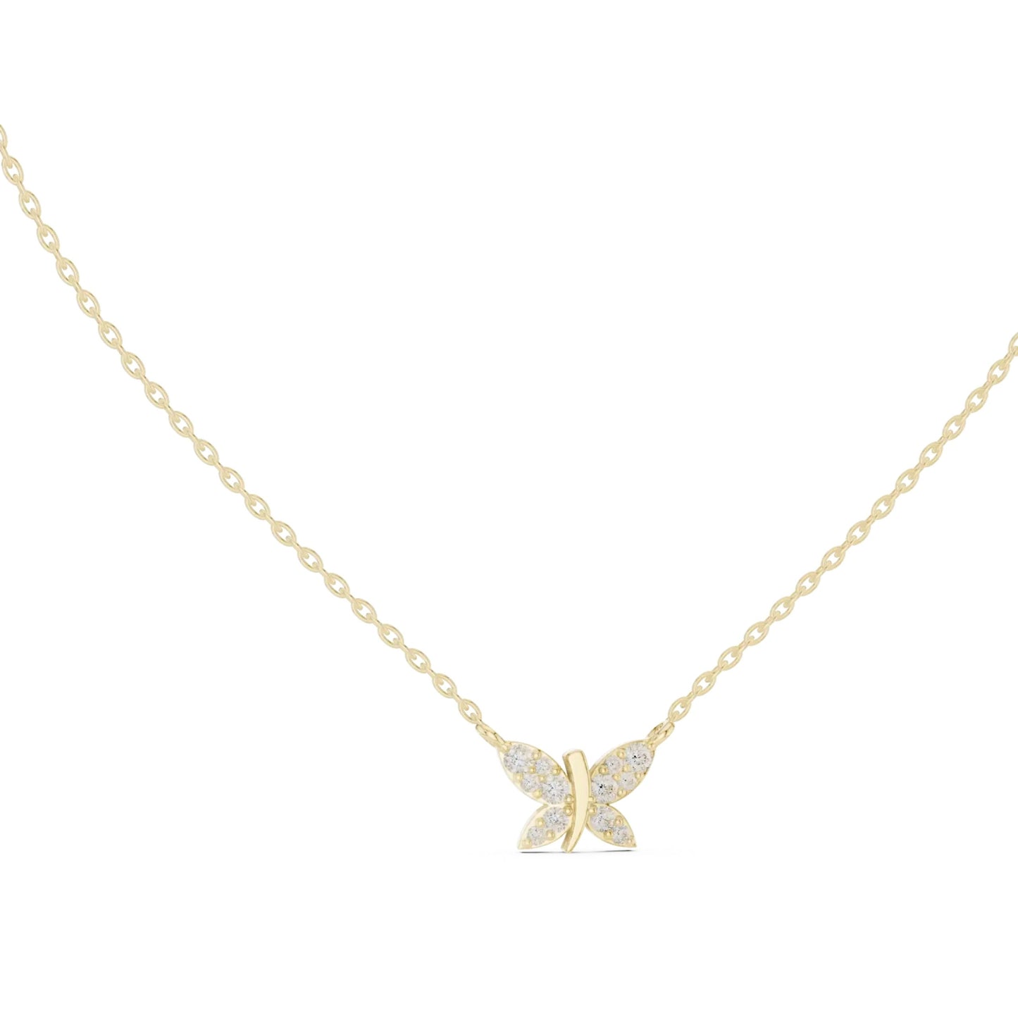 silver Crystal Butterfly Necklace