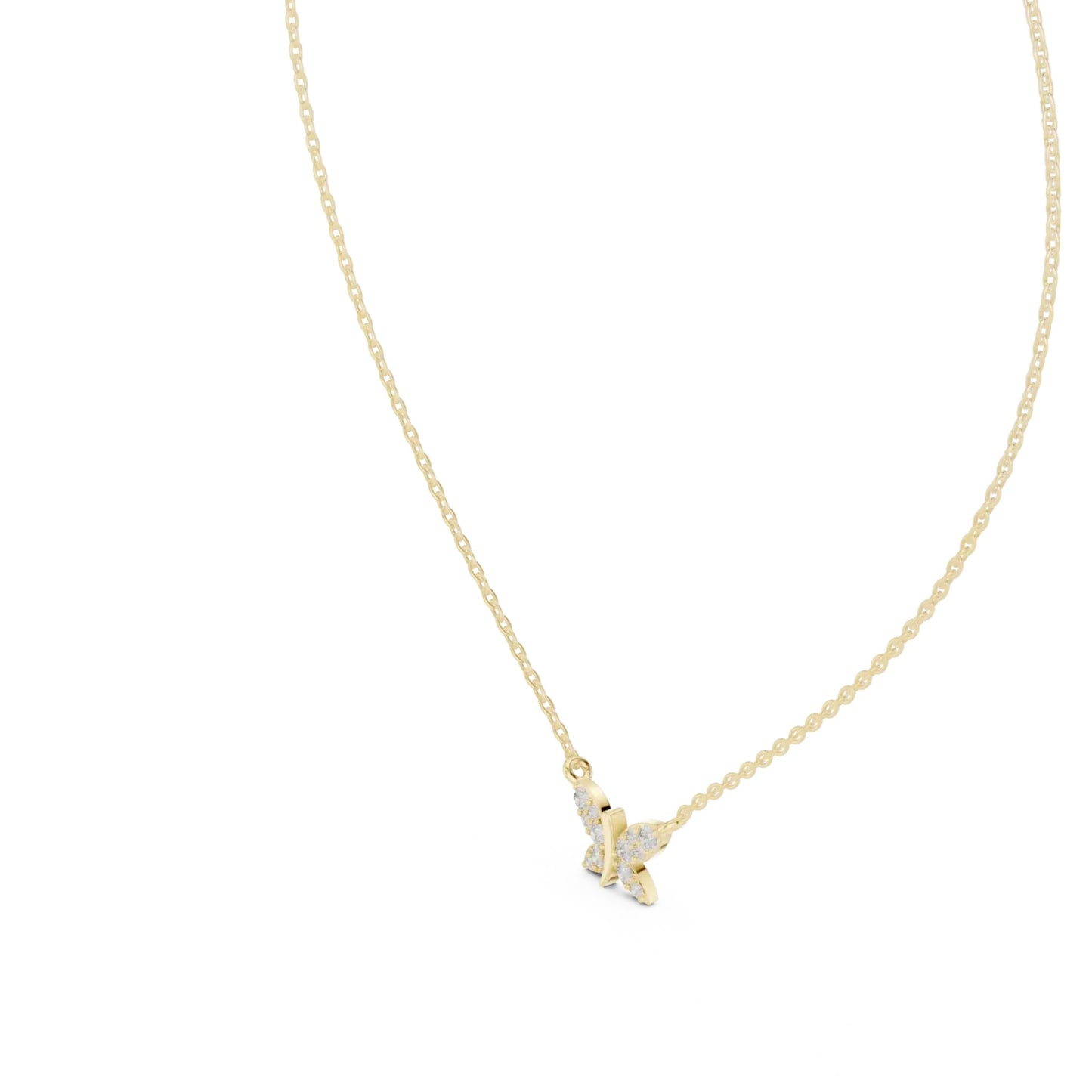 silver Crystal Butterfly Necklace