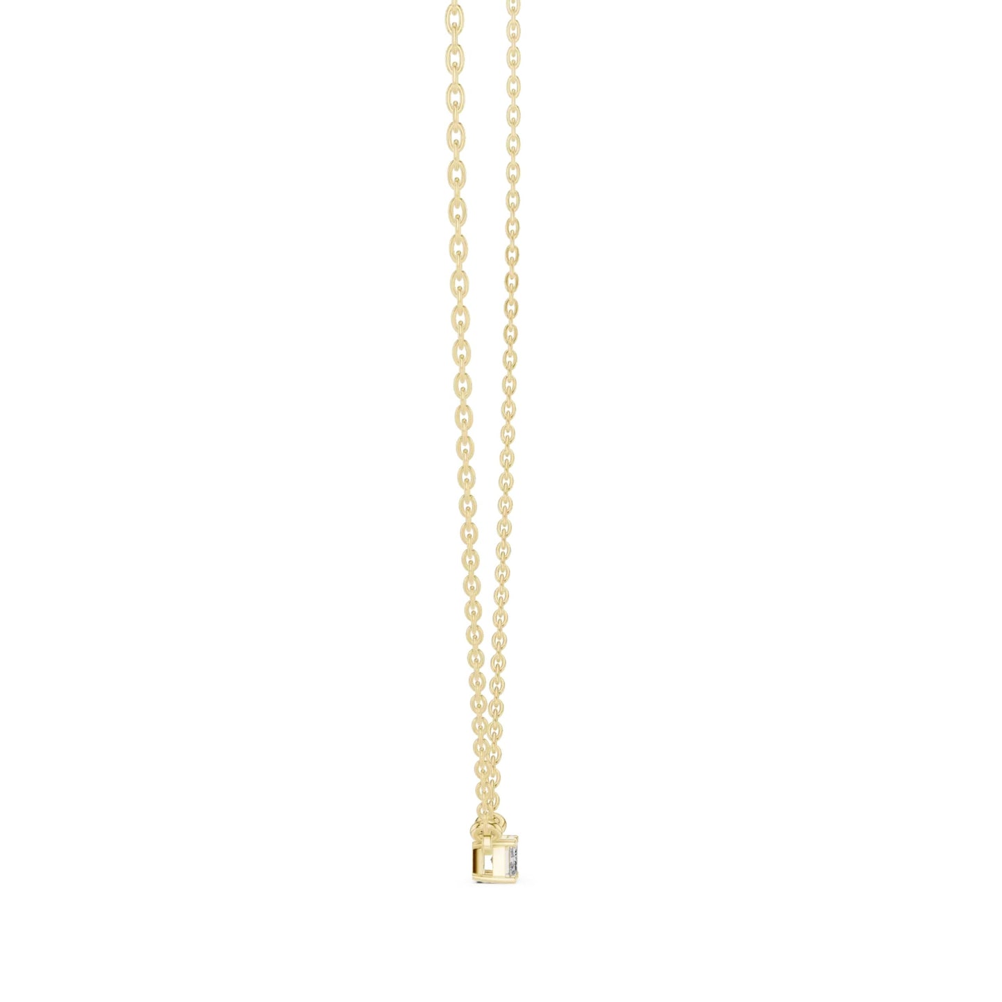 silver Emerald Cut Solitaire Pendant