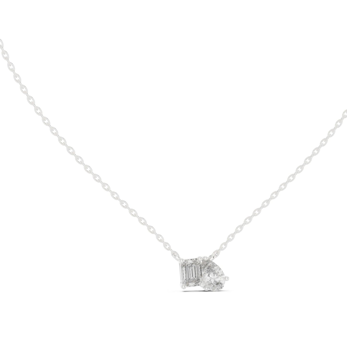 silver Dual Stone Elegance Pendant