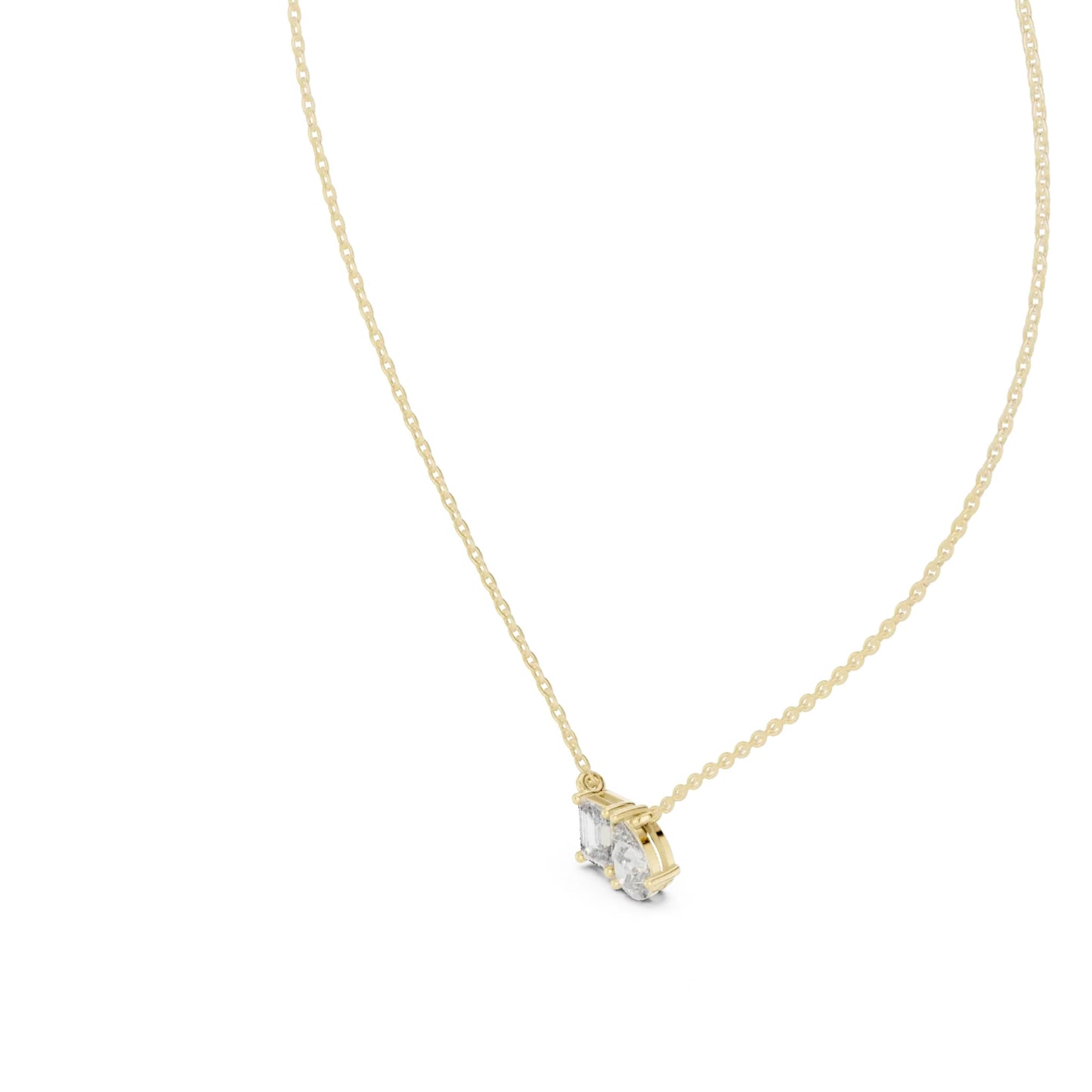 silver Dual Stone Elegance Pendant