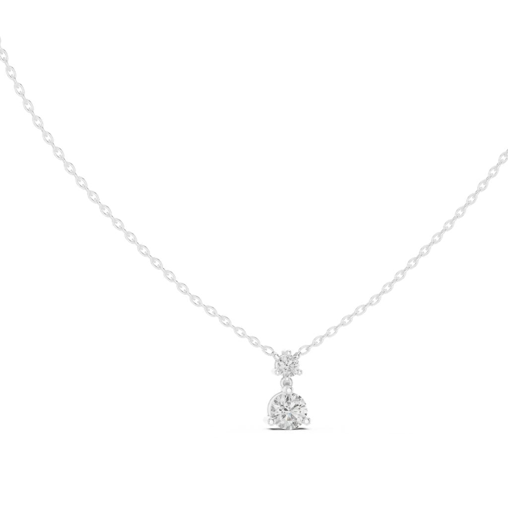 silver Grace Drop Diamond Pendant