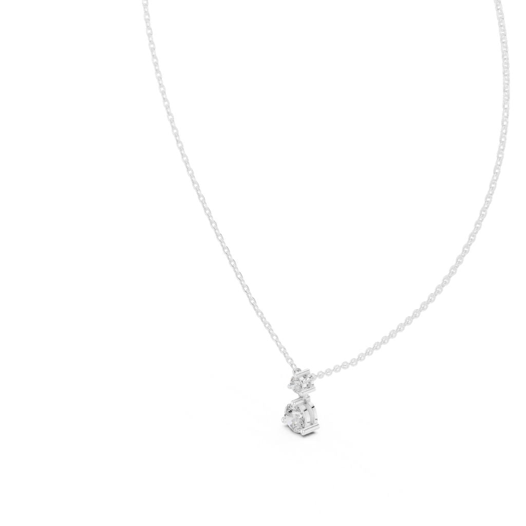 silver Grace Drop Diamond Pendant