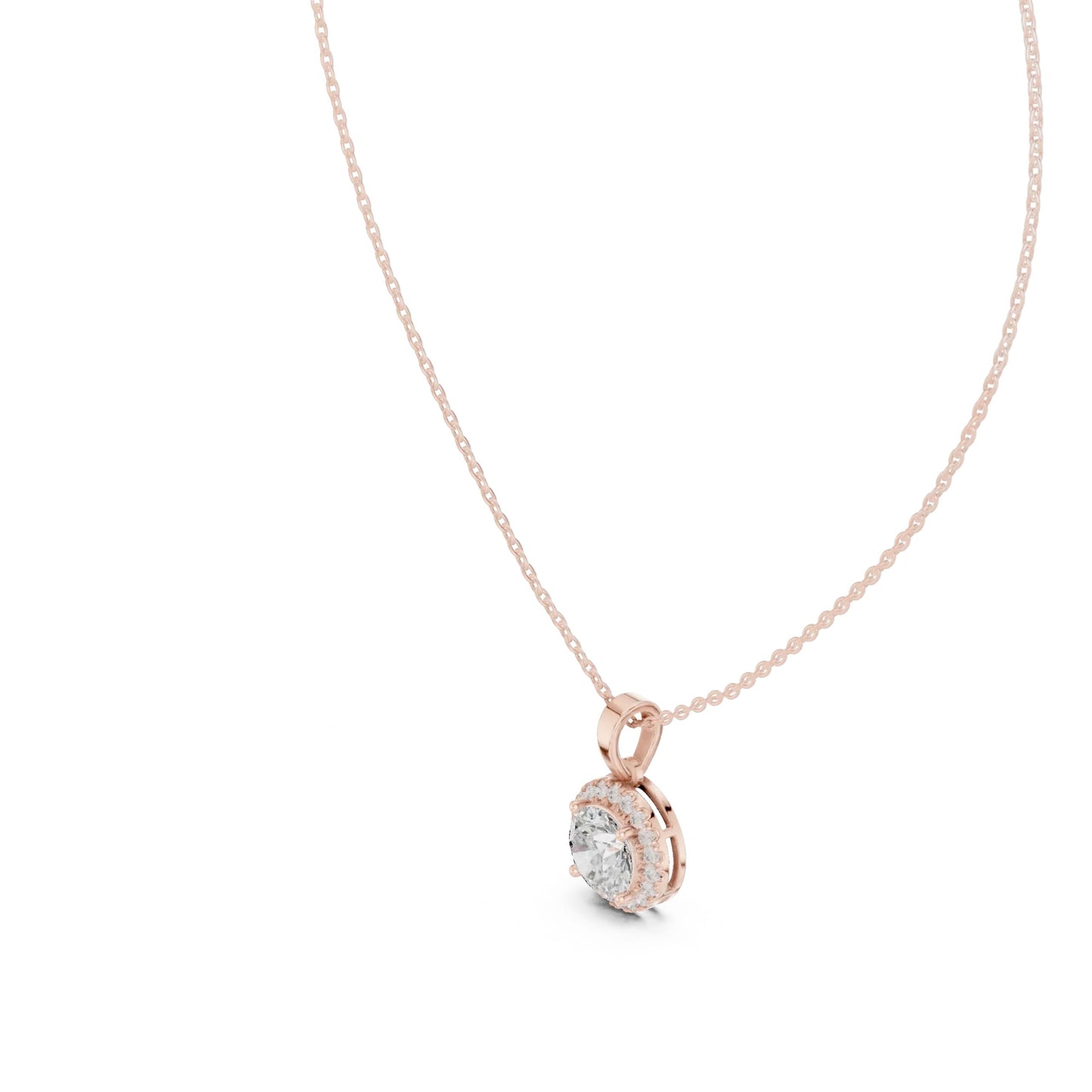silver Minimal Luxe Halo Pendant