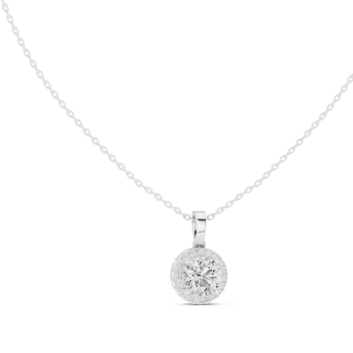 silver Minimal Luxe Halo Pendant