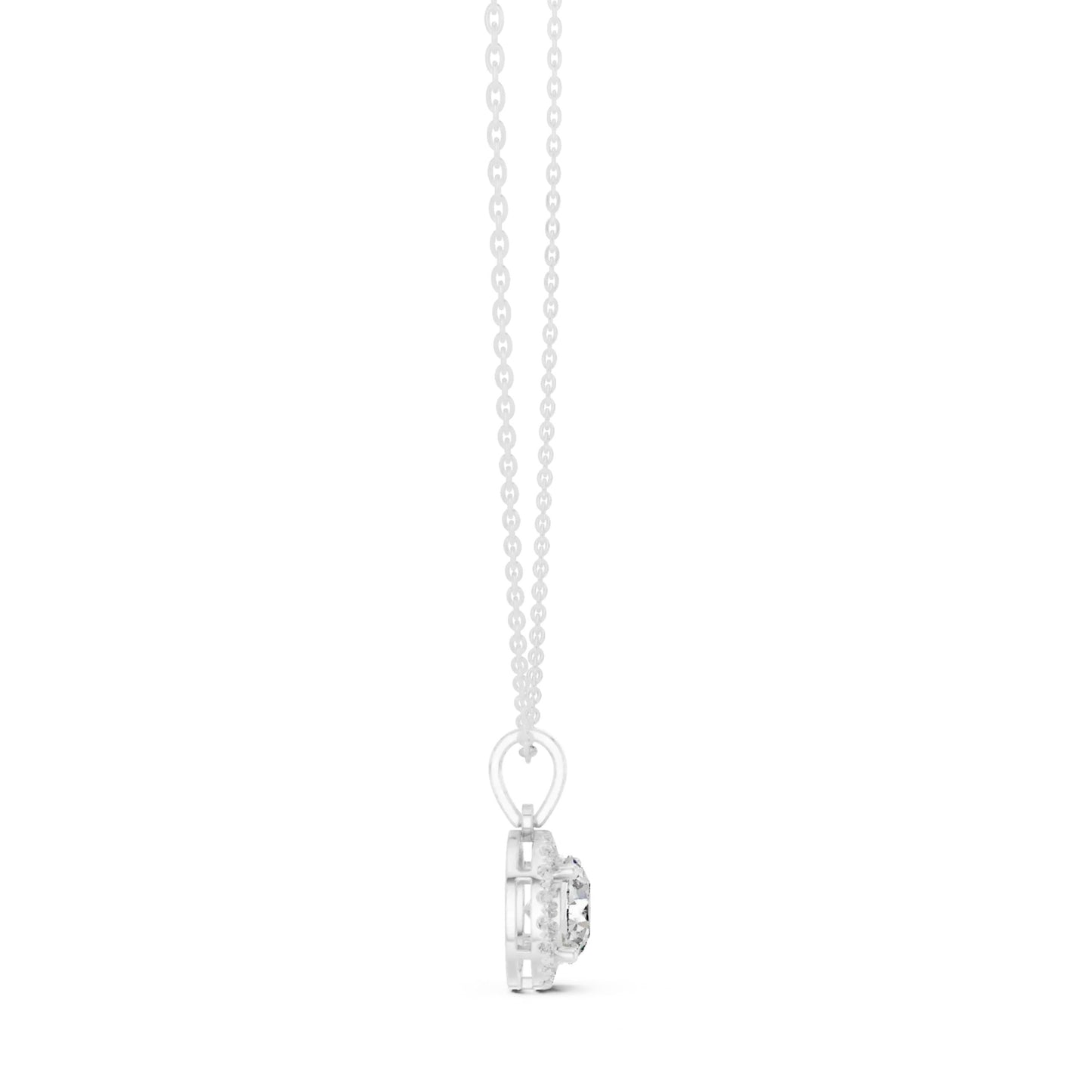 silver Minimal Luxe Halo Pendant