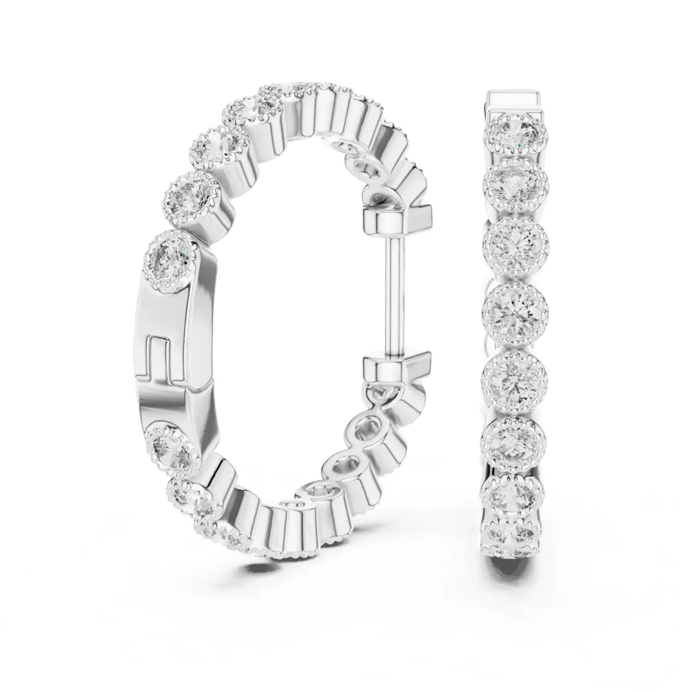 silver Modern Gold Sparkle Huggie Earrings