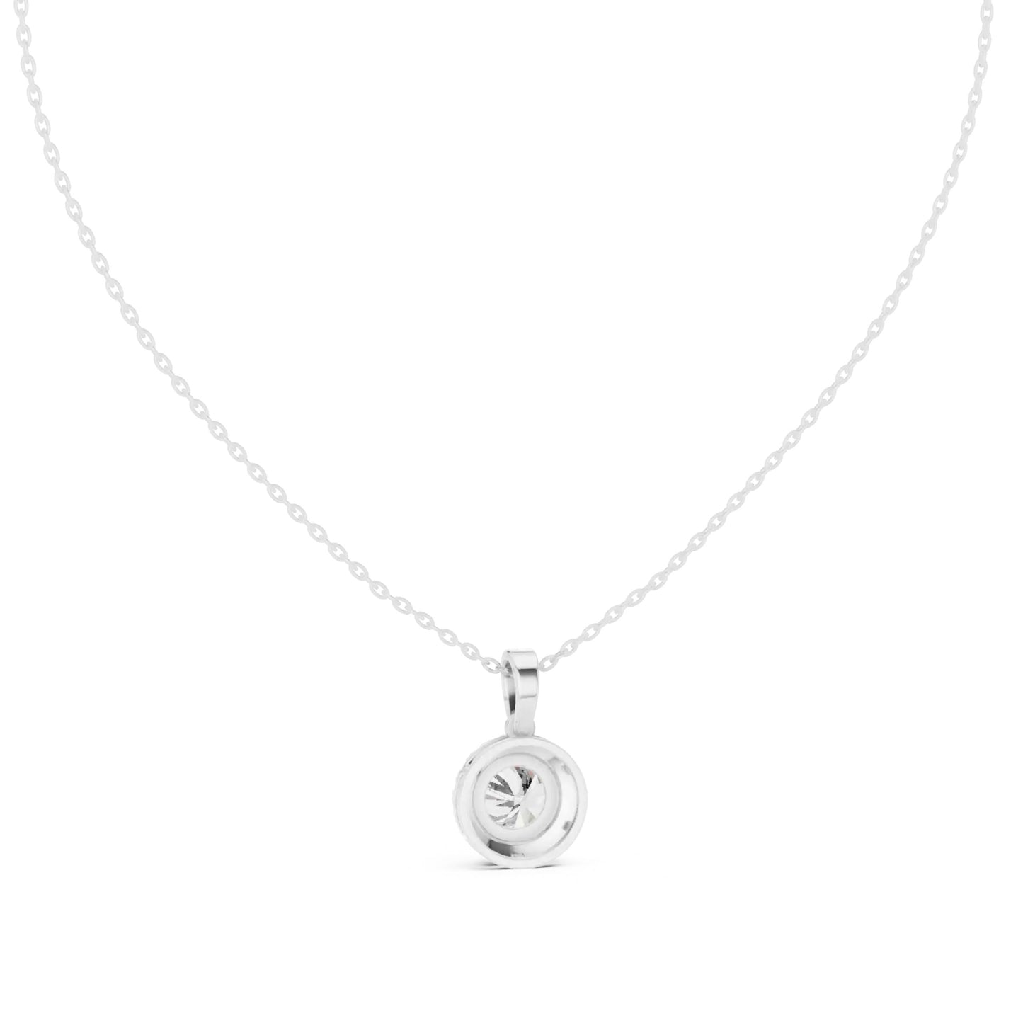silver Minimal Luxe Halo Pendant