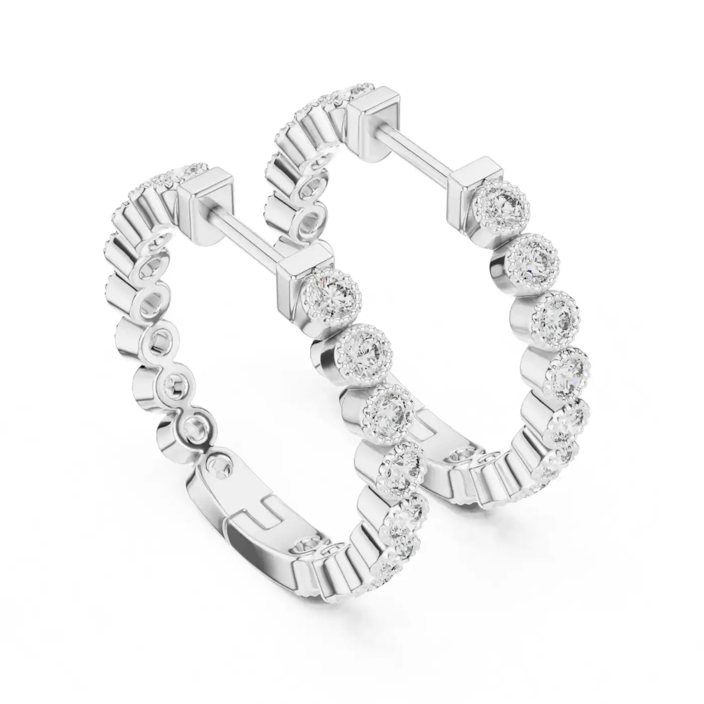 silver Modern Gold Sparkle Huggie Earrings