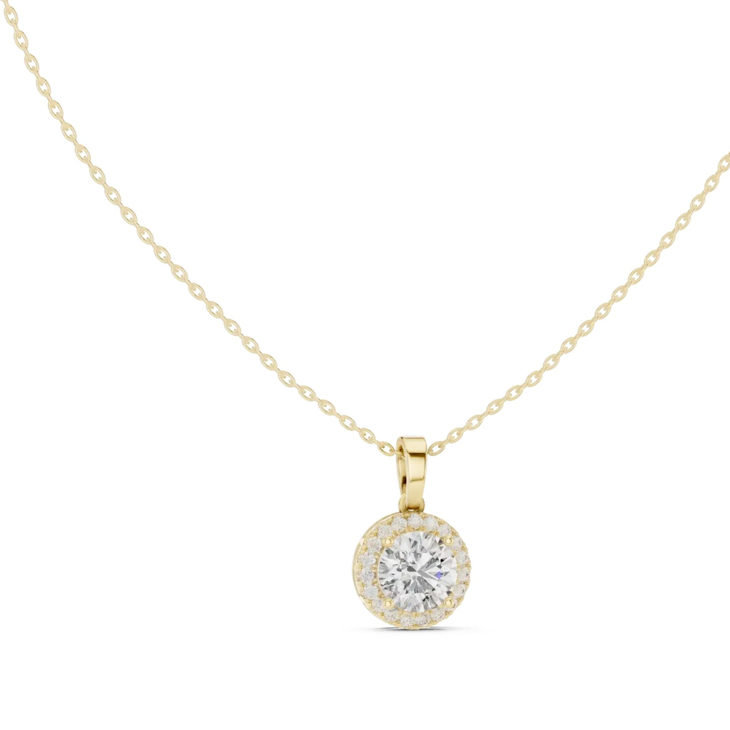 silver Minimal Luxe Halo Pendant