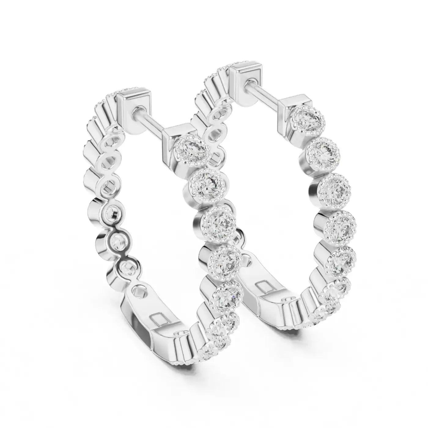 silver Modern Gold Sparkle Huggie Earrings