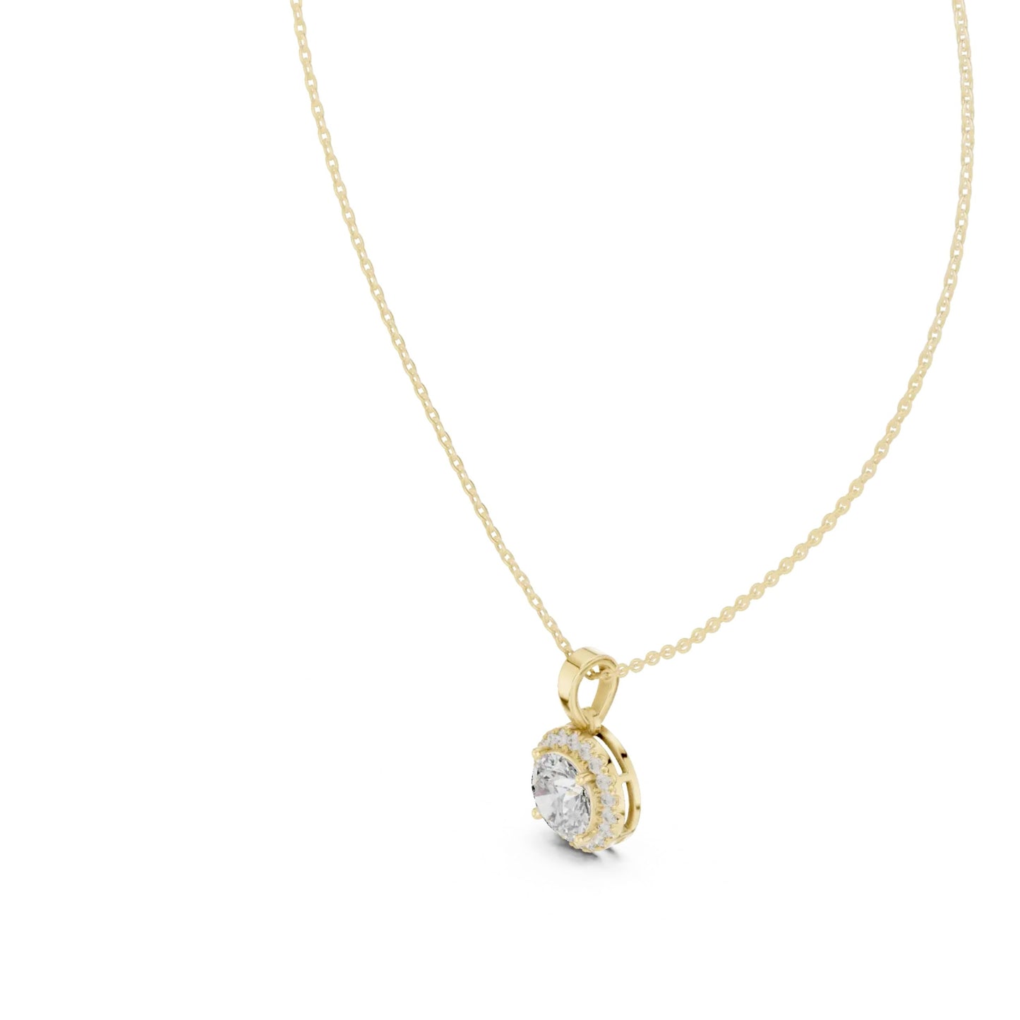 silver Minimal Luxe Halo Pendant