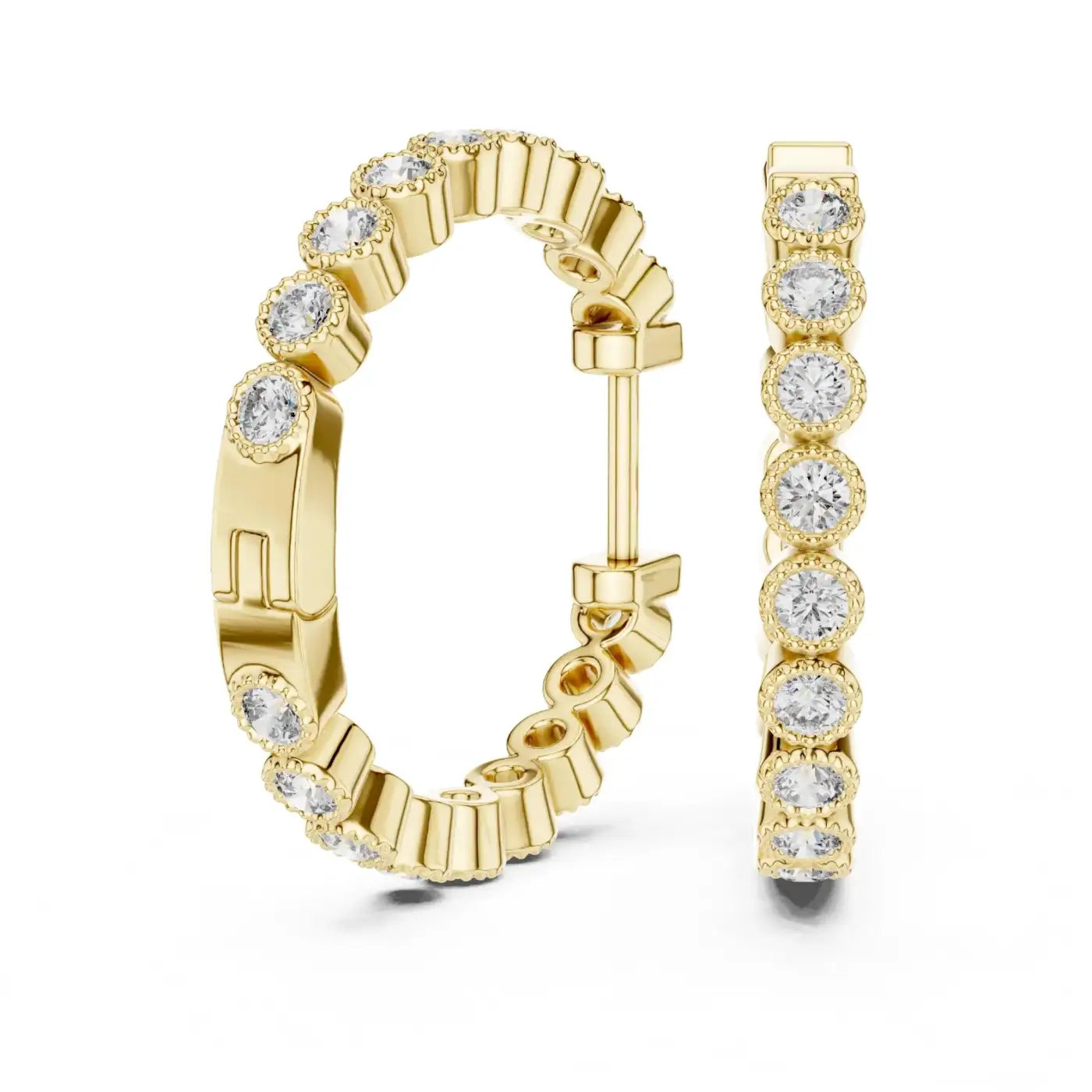 silver Modern Gold Sparkle Huggie Earrings