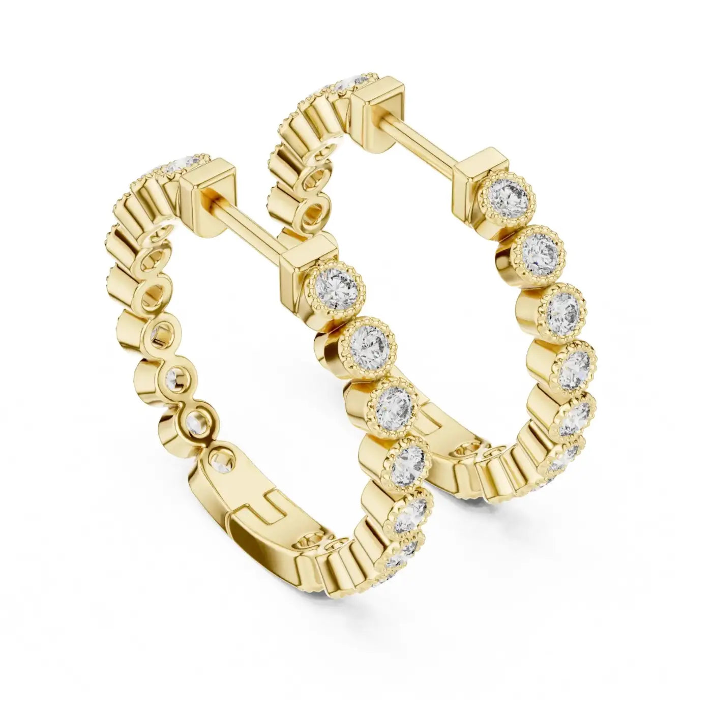 silver Modern Gold Sparkle Huggie Earrings