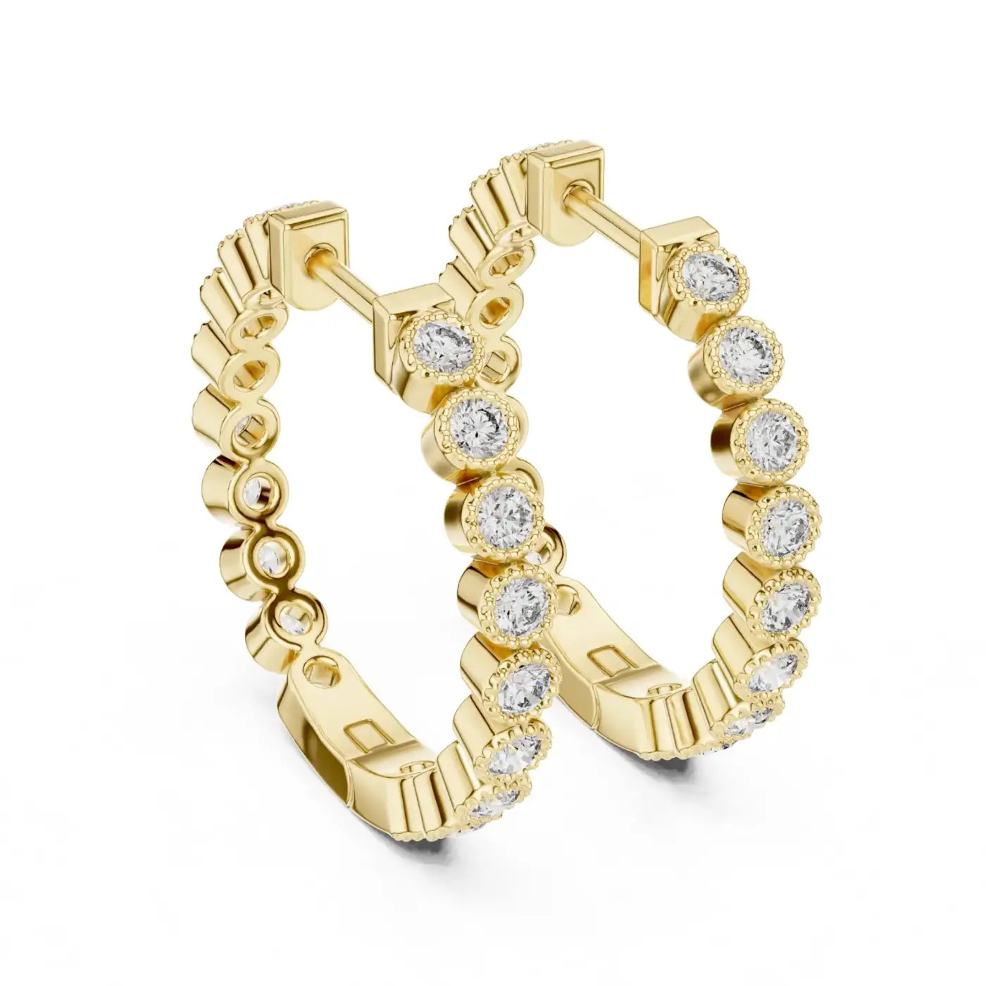 silver Modern Gold Sparkle Huggie Earrings