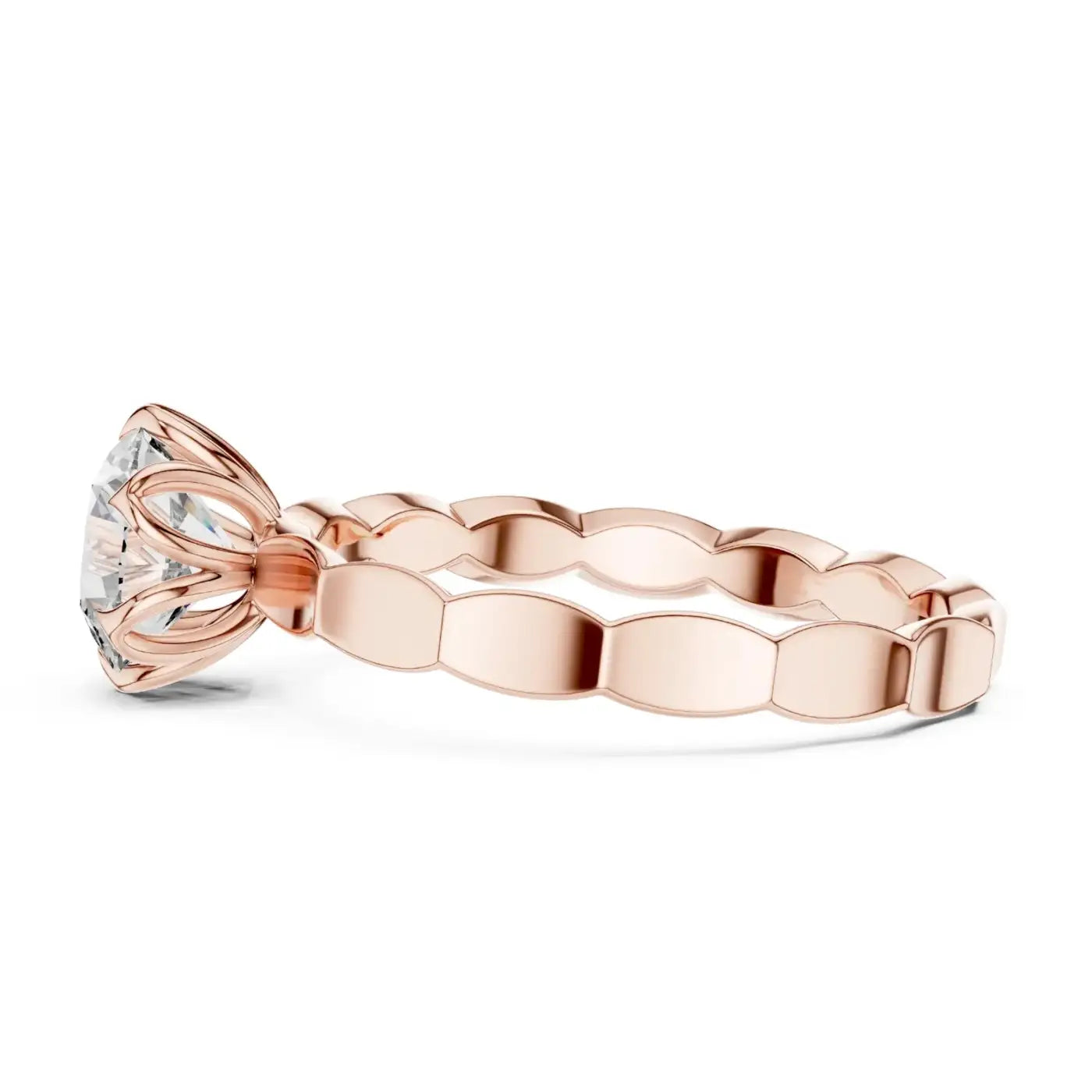 silver Classic Flower-Cut Diamond Ring