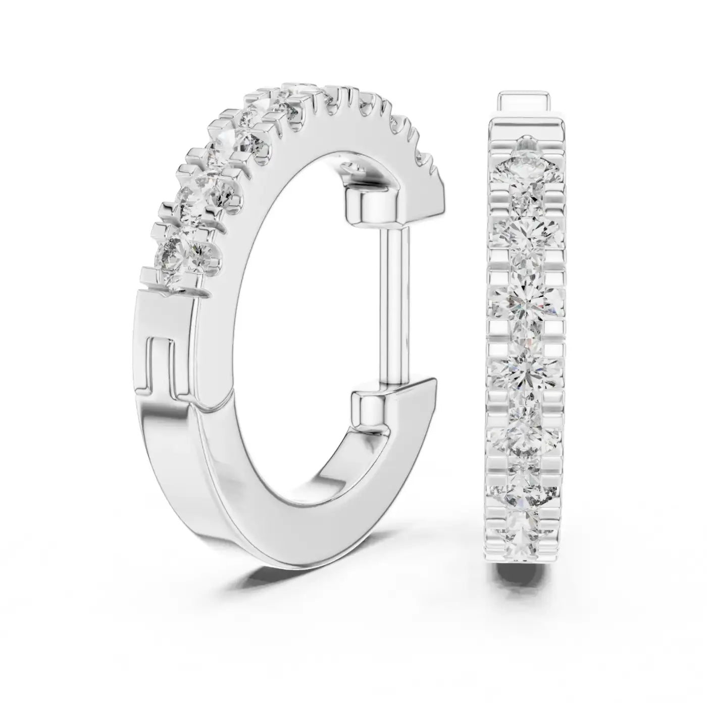 silver Diamond Glow Earrings